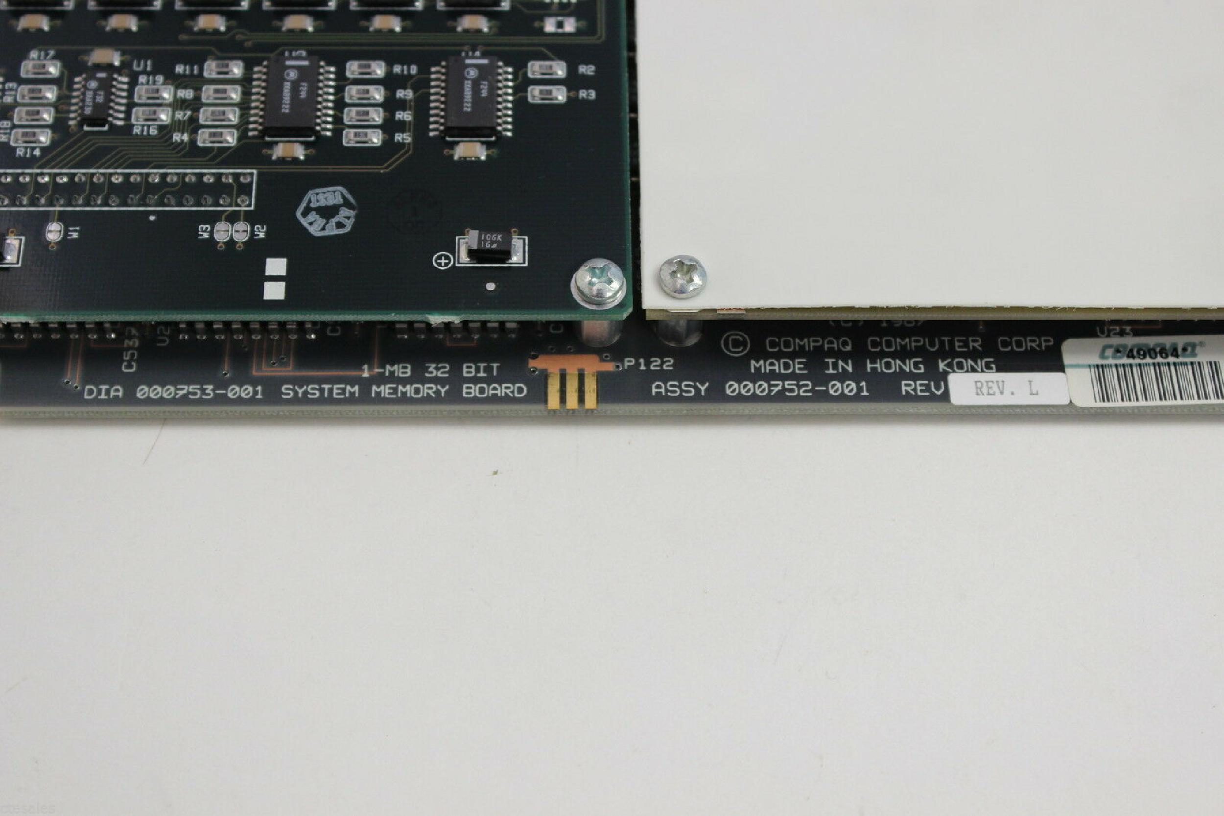 COMPAQ / HEWLETT PACKARD / HP 000752-001 1MB 32 BIT SYSTEM MEMORY BOARD