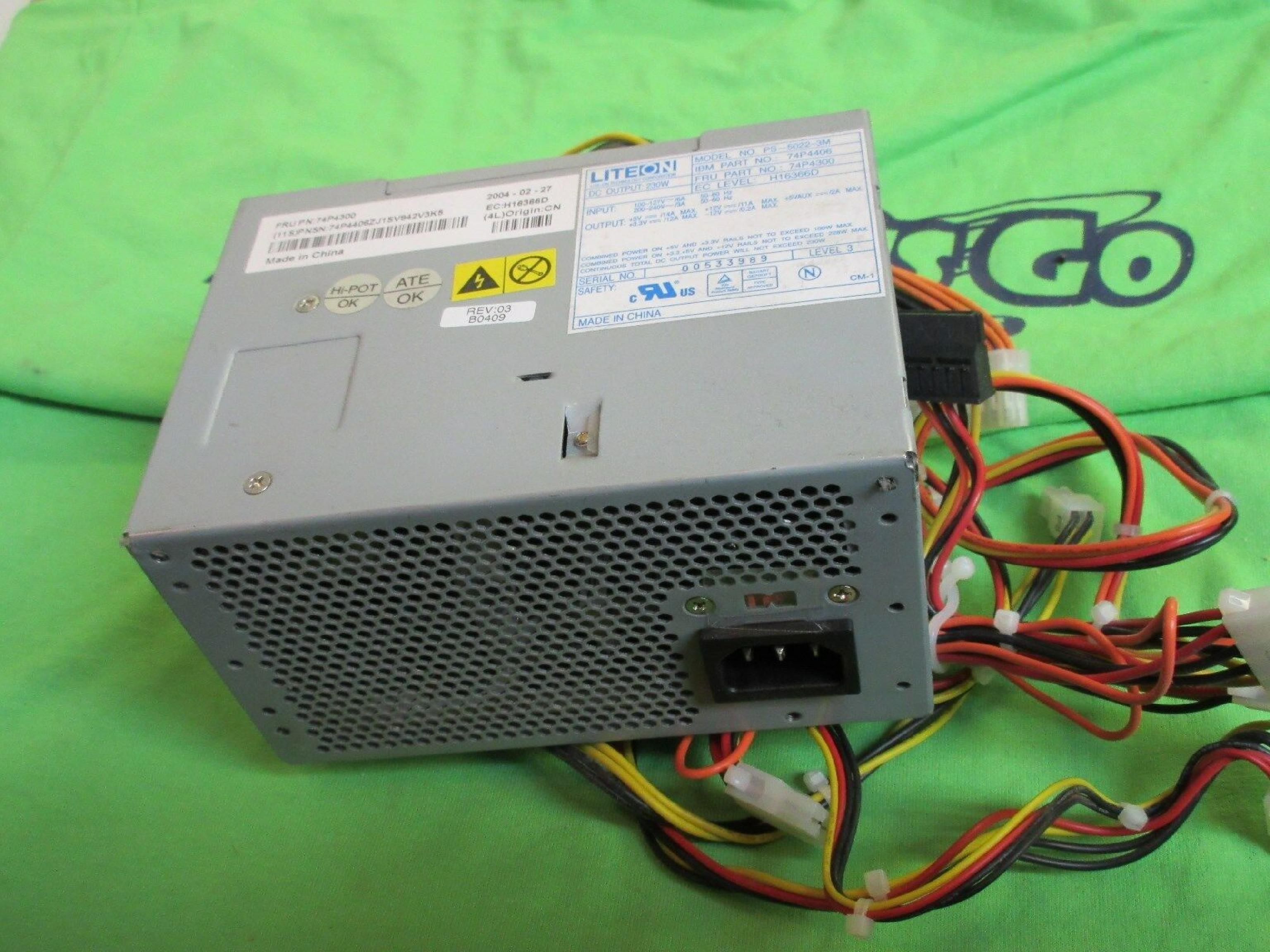 LITEON PS-5022-3M 230 WATT ATX POWER SUPPLY WITH SATA POWER