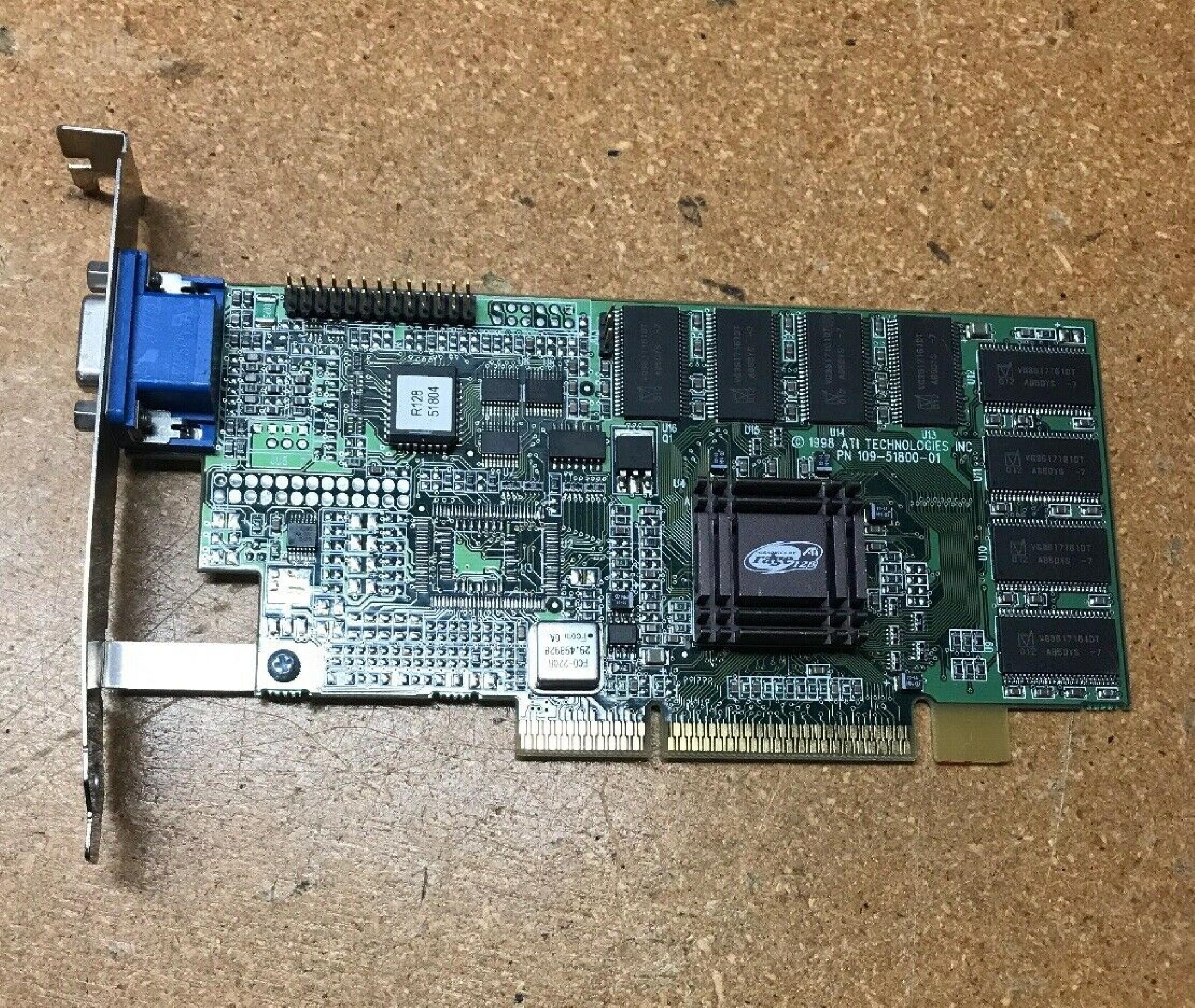 ATI 109-51800-01 16MB AGP VIDEO CARD RAGE PRO 128 WITH VGA PORT