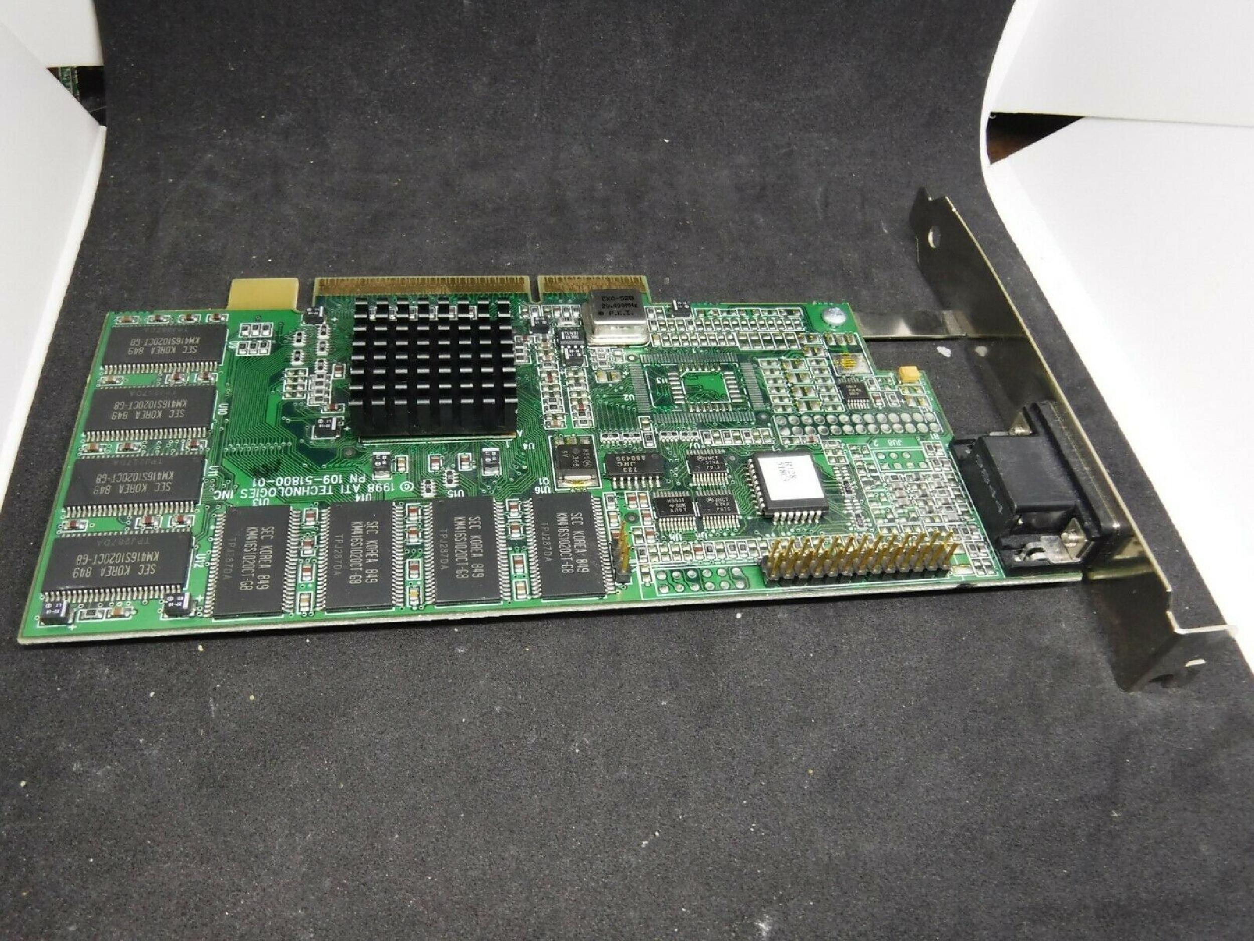 ATI 109-51800-01 16MB AGP VIDEO CARD RAGE PRO 128 WITH VGA PORT