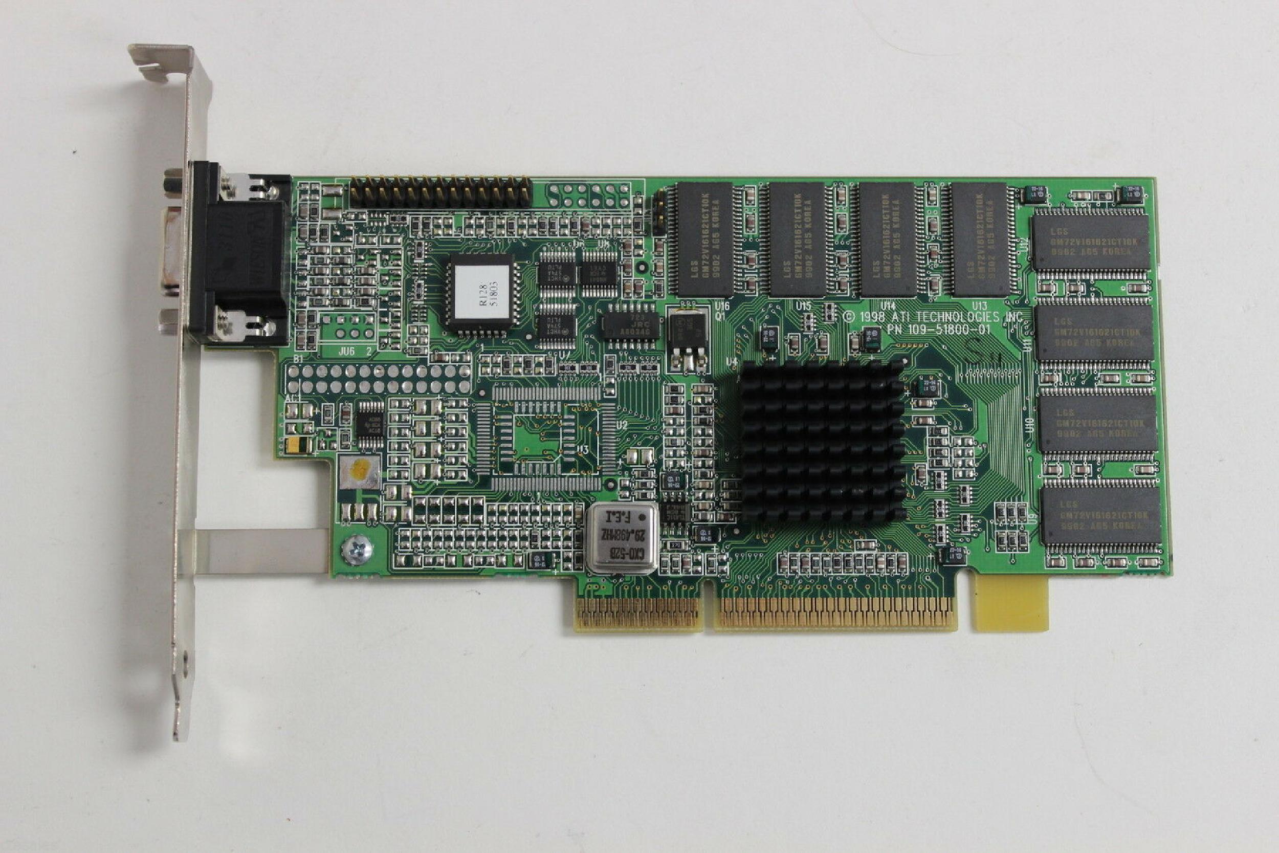 ATI 109-51800-01 16MB AGP VIDEO CARD RAGE PRO 128 WITH VGA PORT