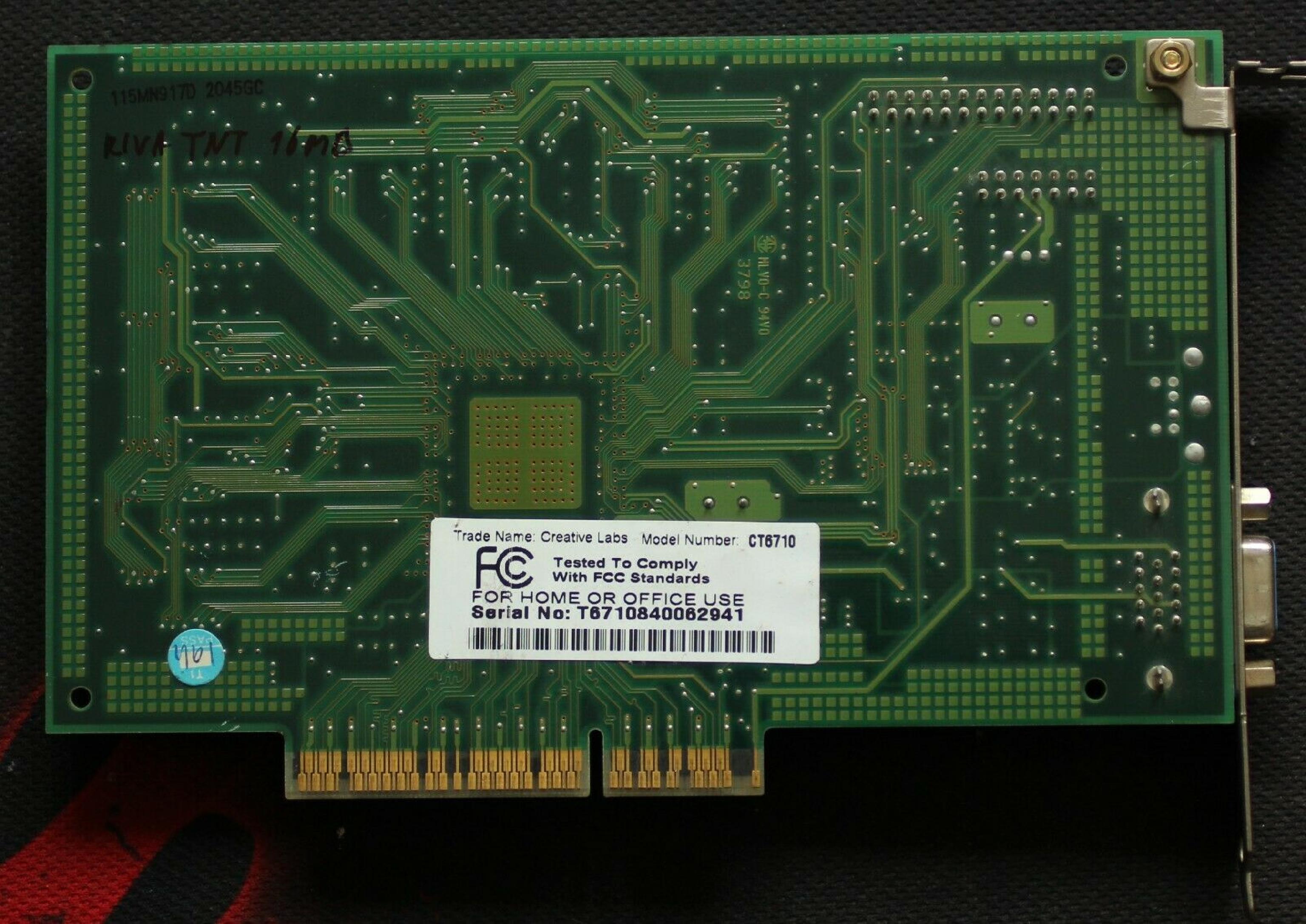 CREATIVE LABS CT6710 AGP VIDEO CARD 16MB