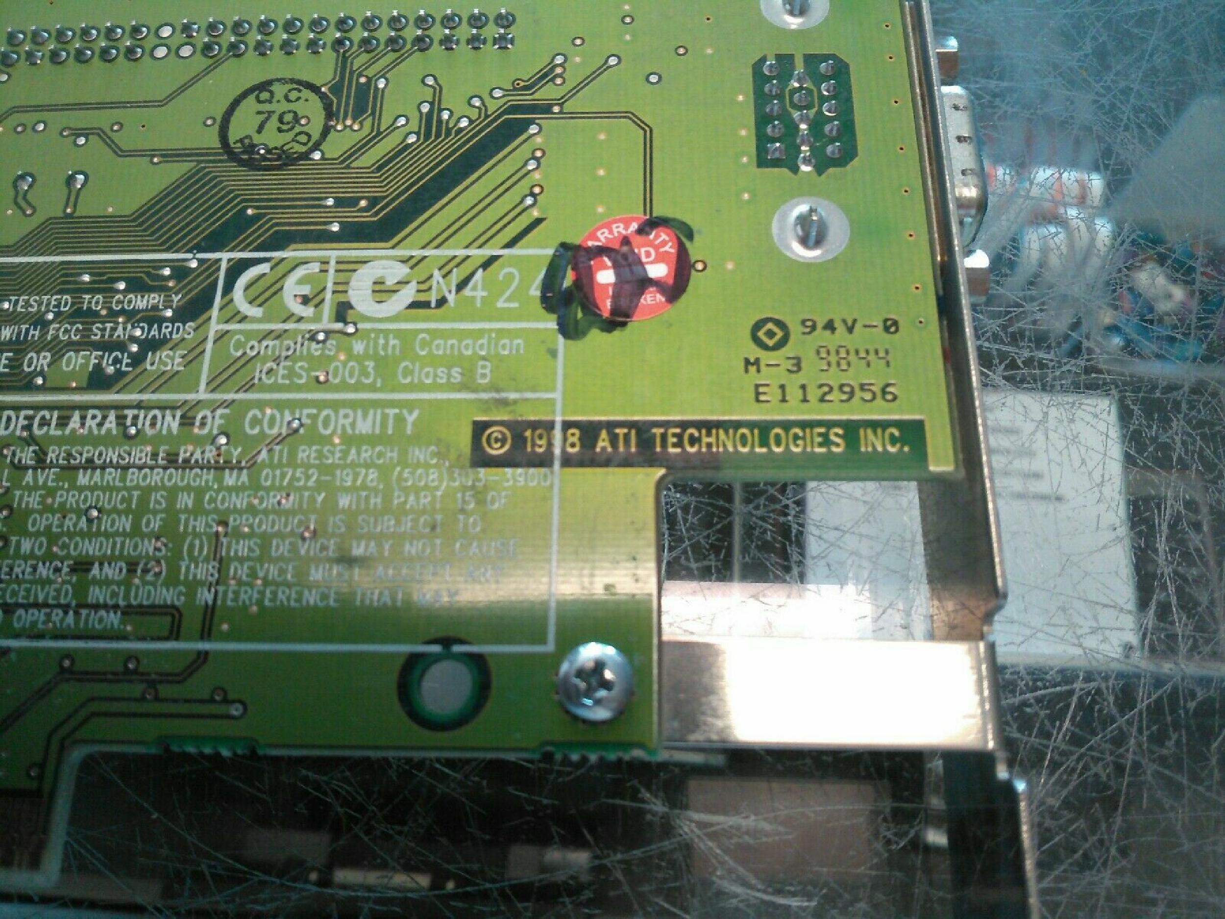 ATI 109-49800-10 RAGE PRO TURBO AGP 8MB VIDEO CARD VGA OUT WITH PORT