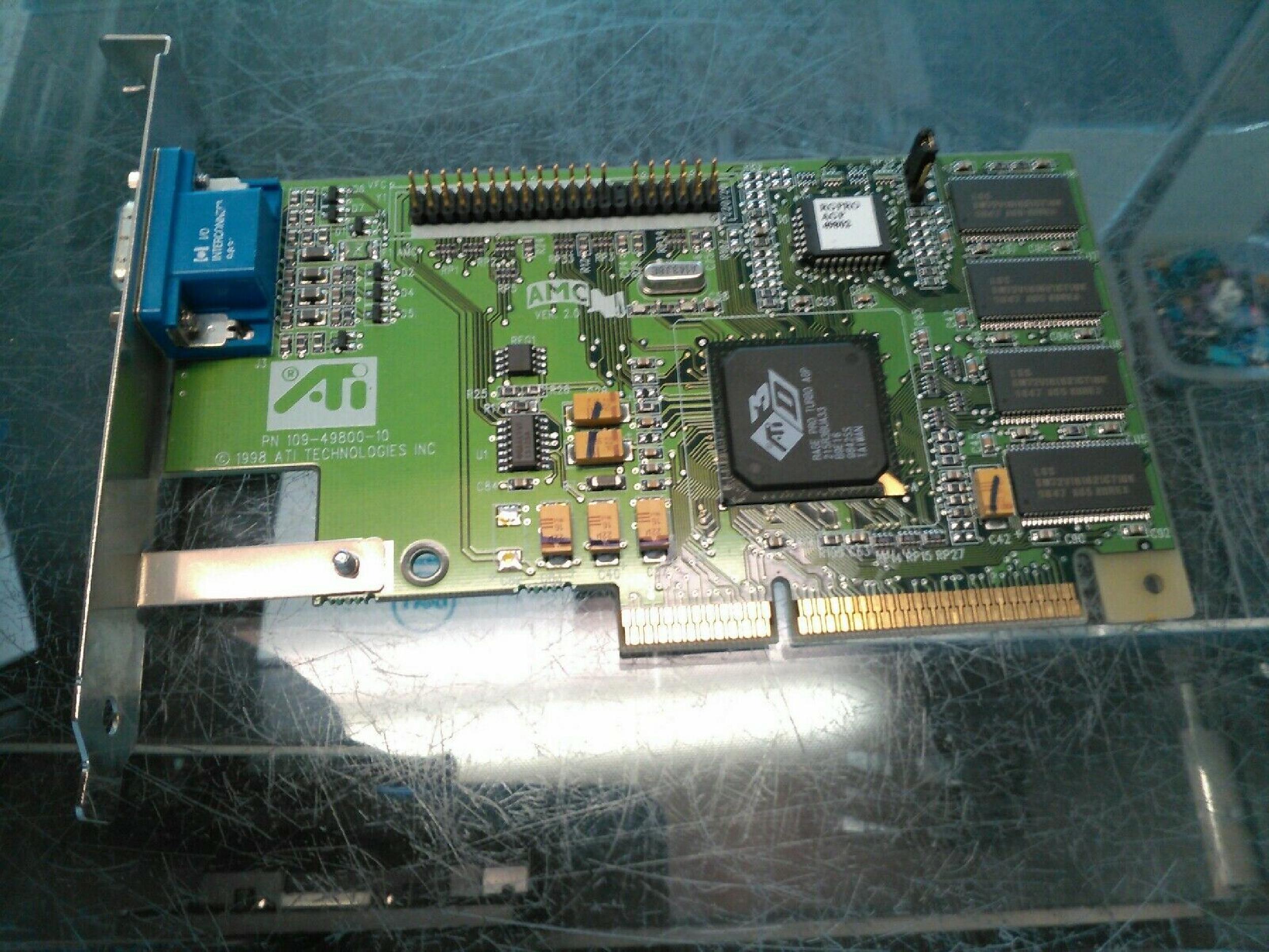ATI 109-49800-10 RAGE PRO TURBO AGP 8MB VIDEO CARD VGA OUT WITH PORT