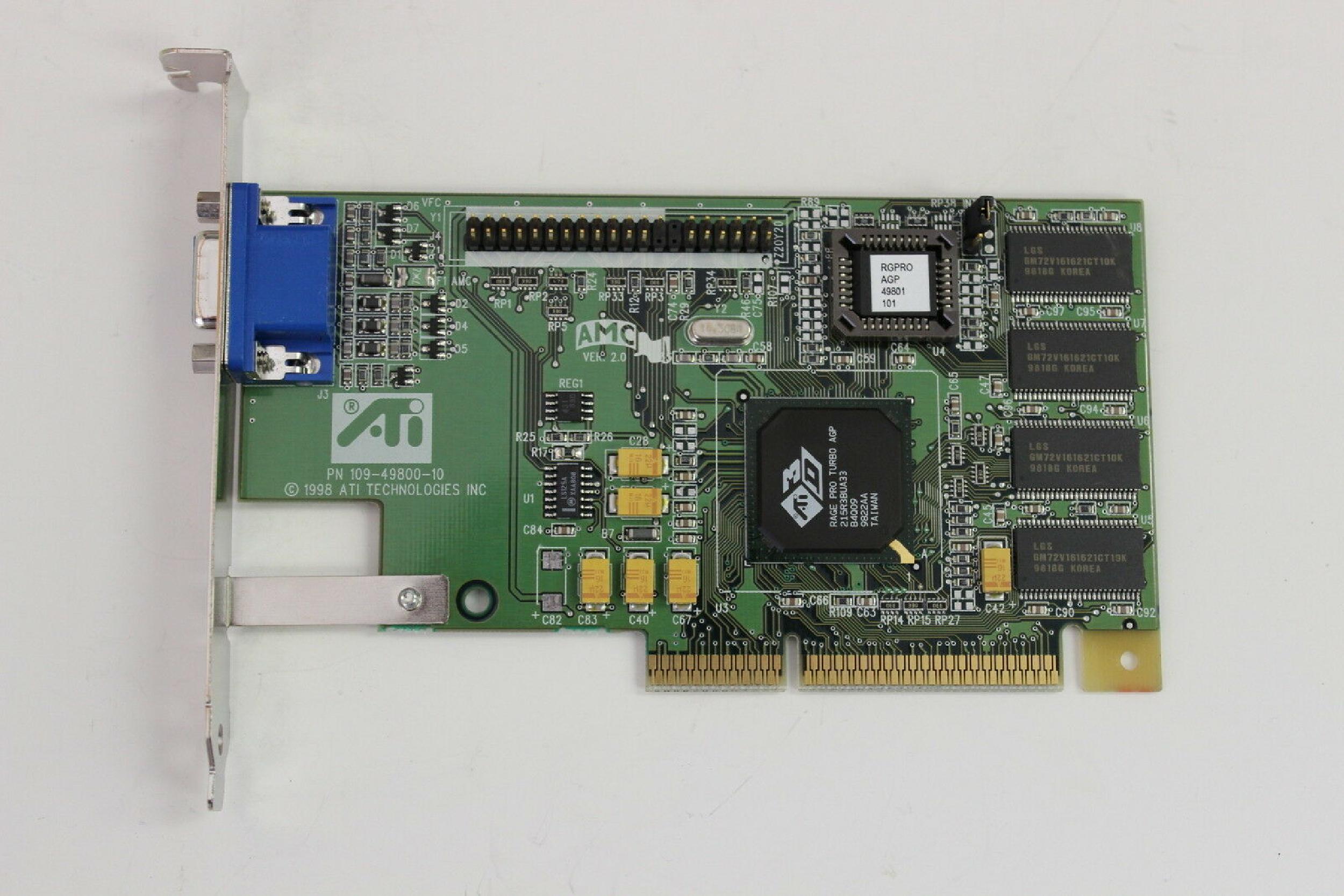 ATI 6000842 RAGE PRO TURBO AGP 8MB VIDEO CARD VGA OUT