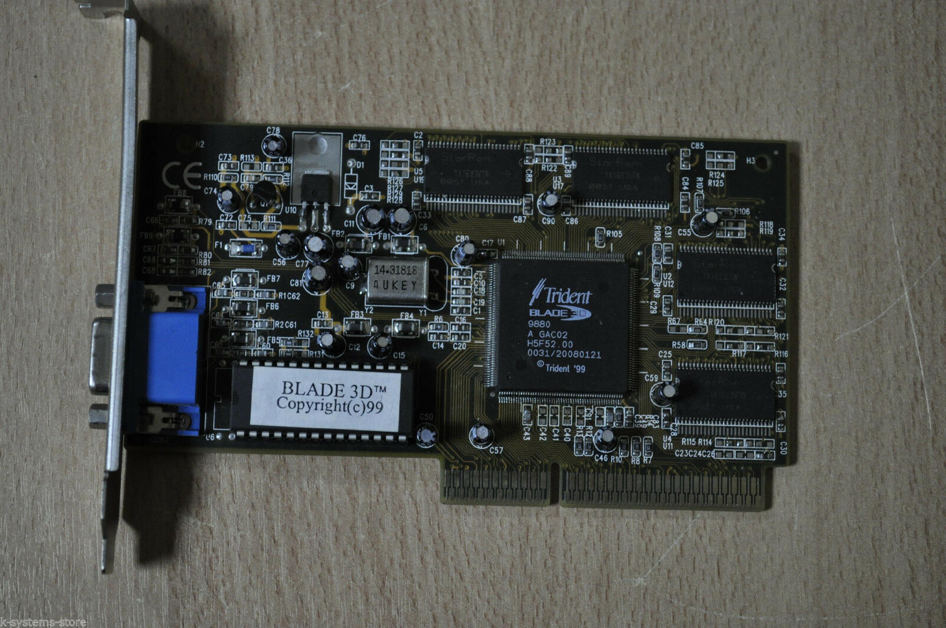 TRIDENT MICROSYSTEMS BLADE3D 8MB AGP BLADE 3D 9880 TURBO D38160.00