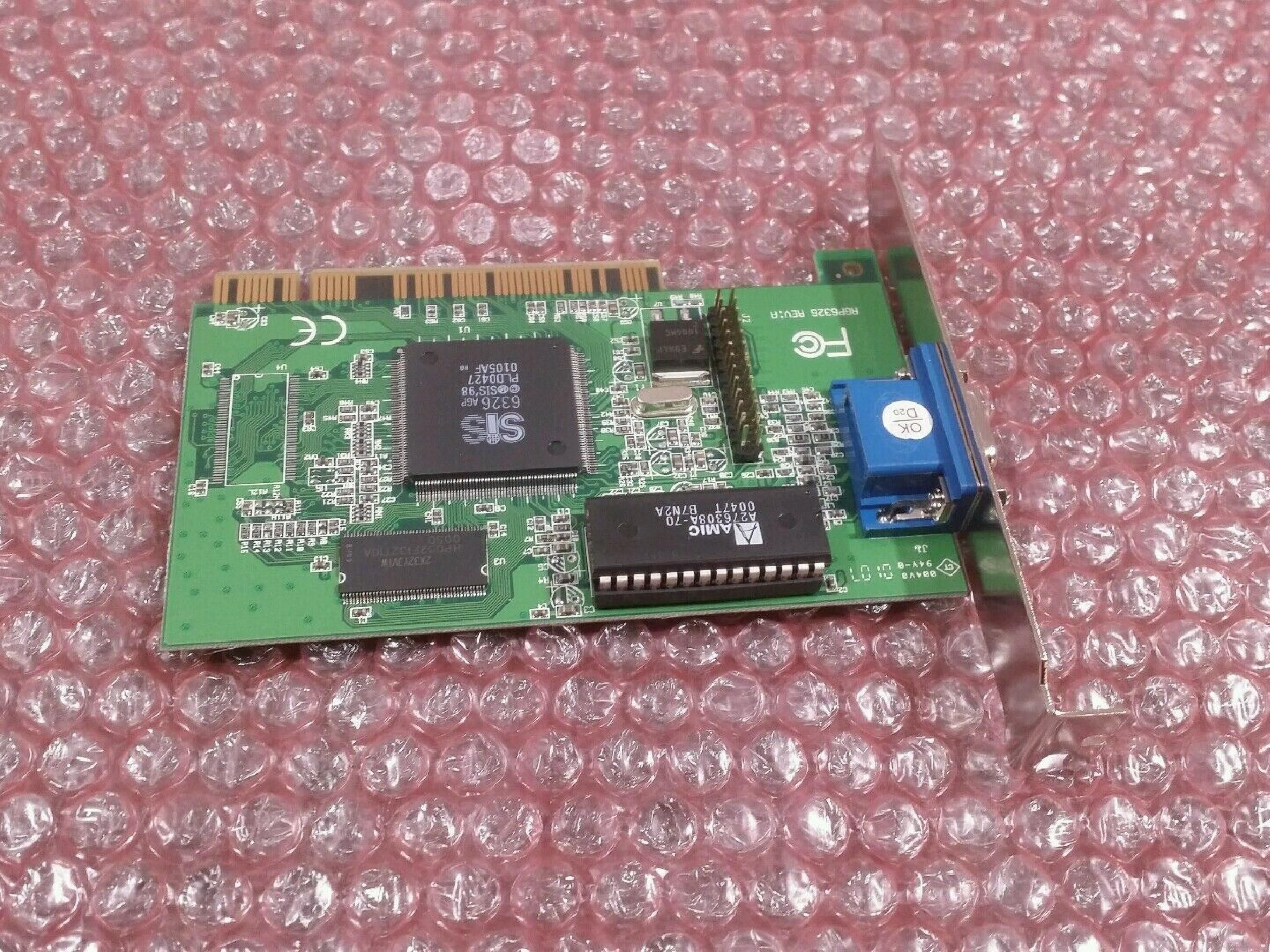 SIS / SIS CORPORATION AGP6326 8MB AGP VIDEO CARD 4MB WITH VGA OUTPUT PCI AGP6326 REV A 6326 PJD4123