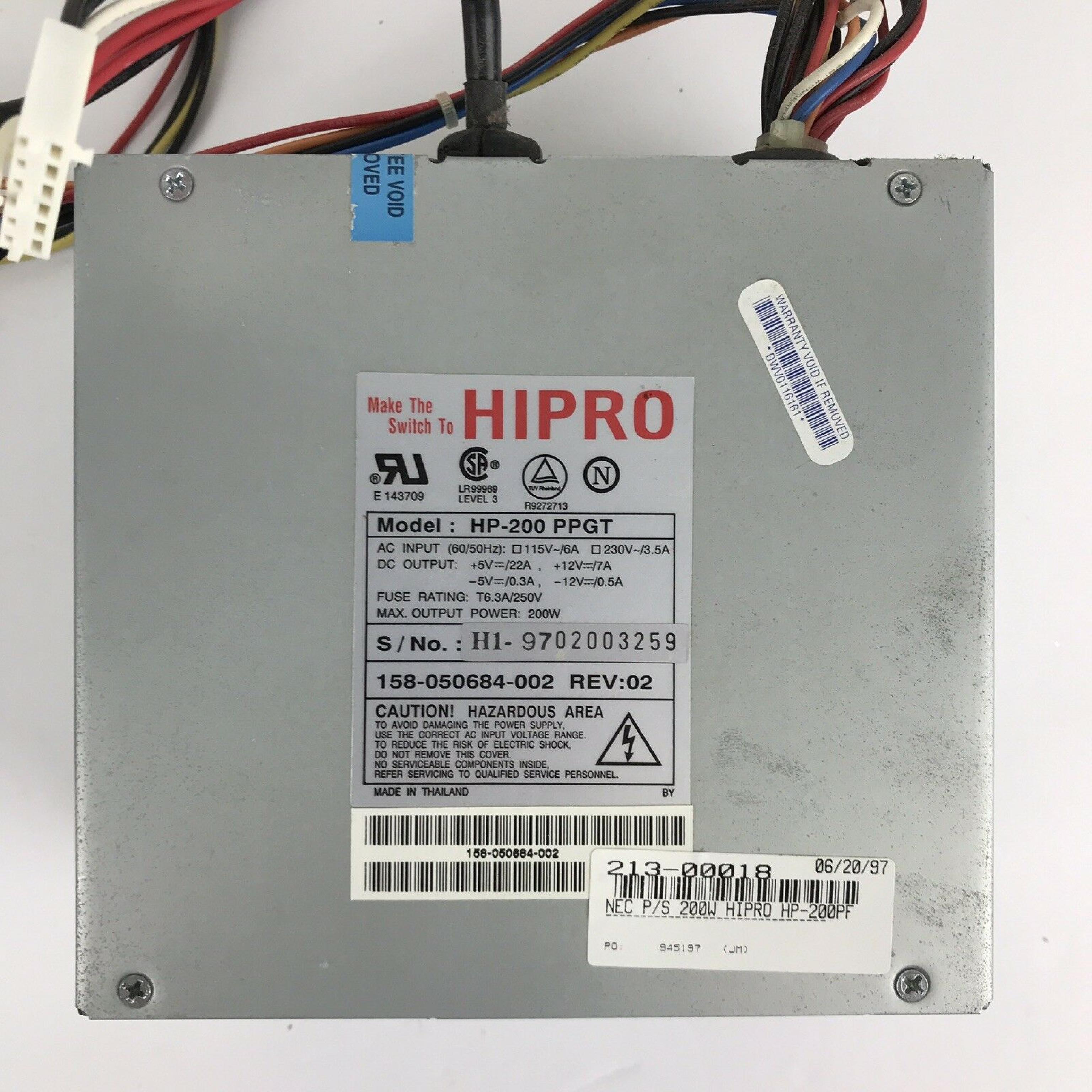 HIPRO HP-200 PPGT POWER SUPPLY 200 WATT AT STYLE