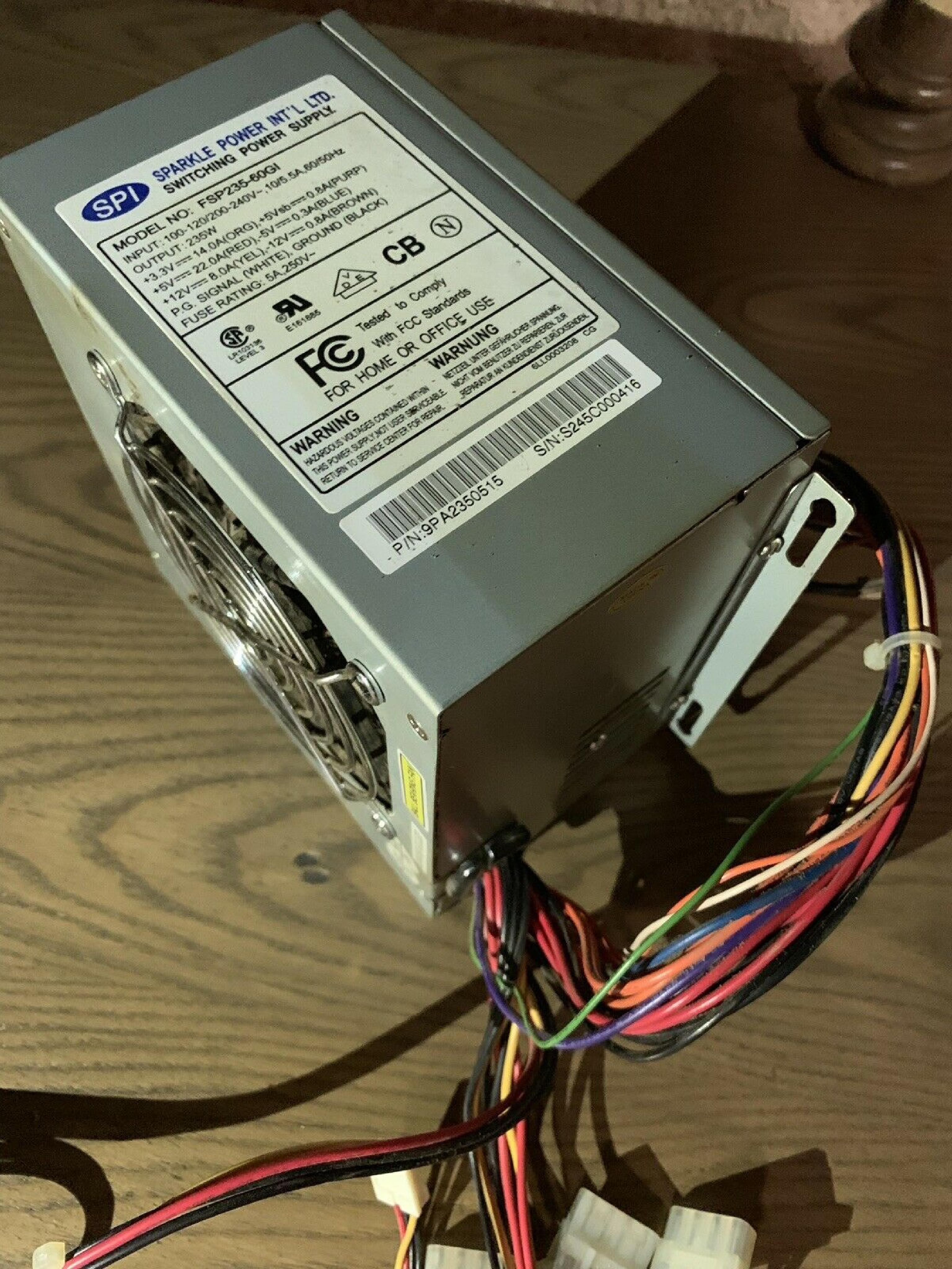 FSP GROUP / SPARKLE POWER INTL LTD / POWER MAN / YATE LOON FSP235-60GI CLONE 235 WATT POWER SUPPLY ATX AND SWITCH STYLE 235W 20 PIN