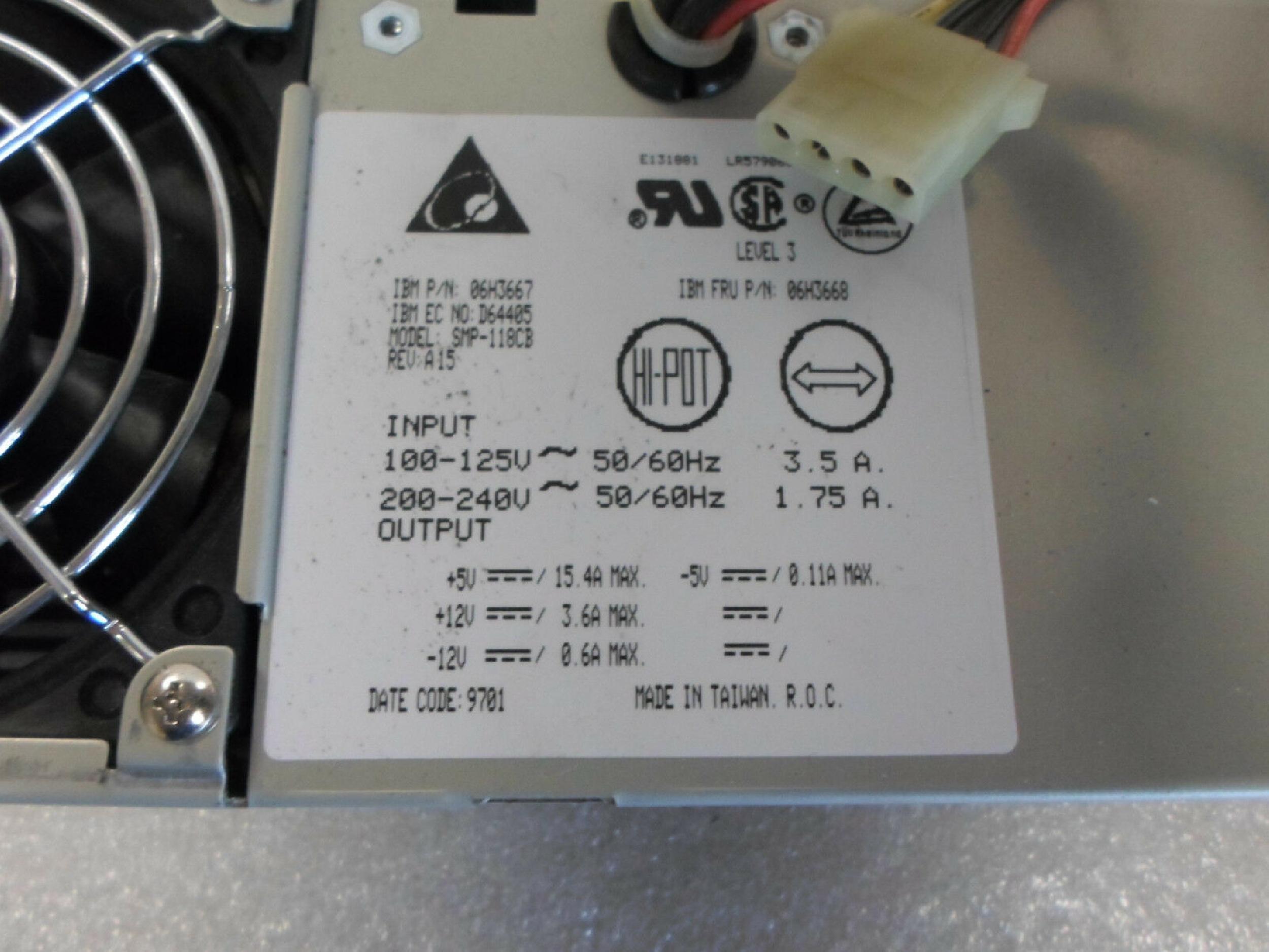 IBM SMP-118CB POWER SUPPLY PULLED FROM 9556-KBA 9556-OBA