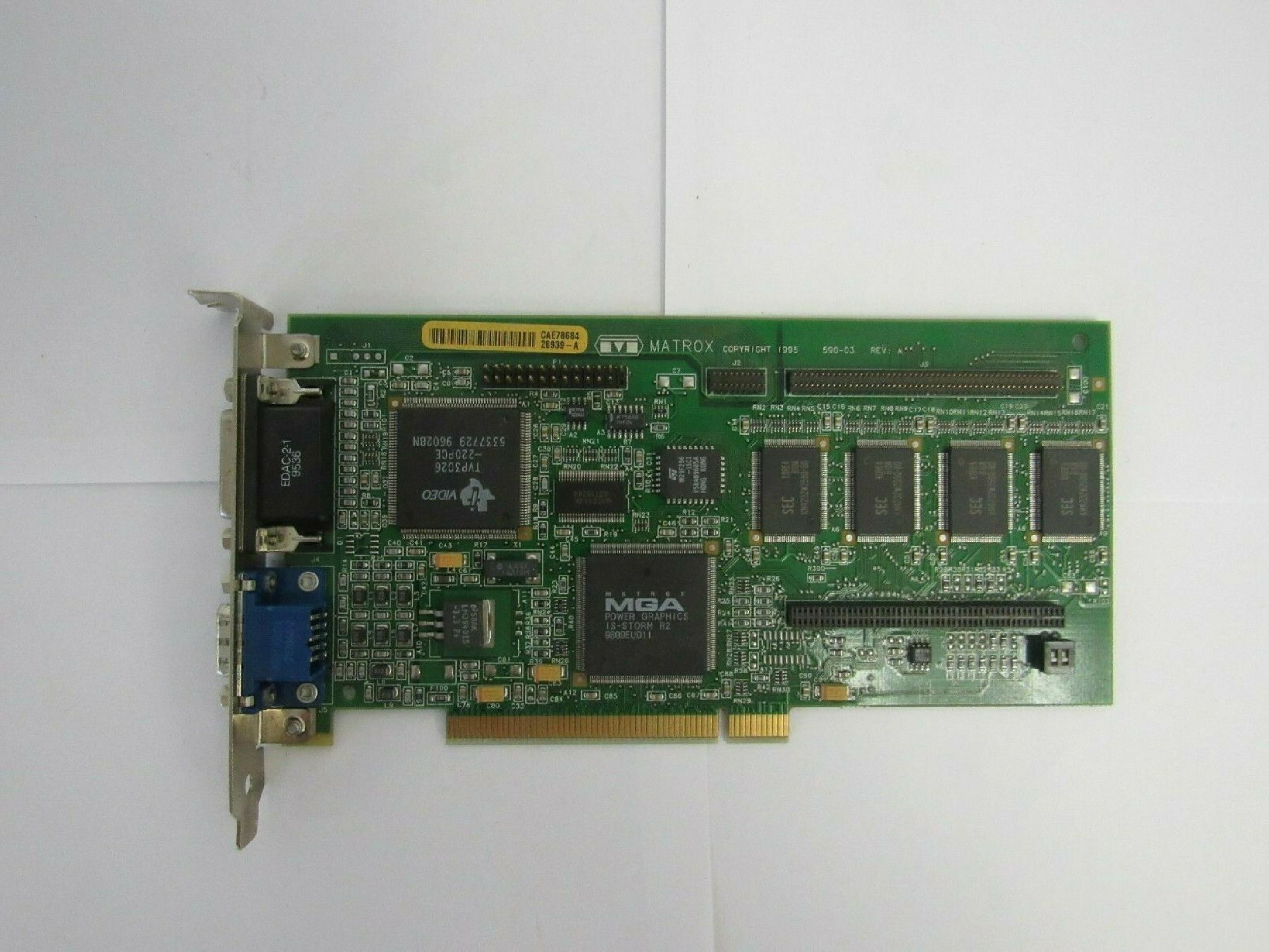 MATROX MGA-MIL/4N MILLENNIUM PCI 4MB VIDEO CARD AGP WITH VGA OUTPUT AND A/V OUTPUTS