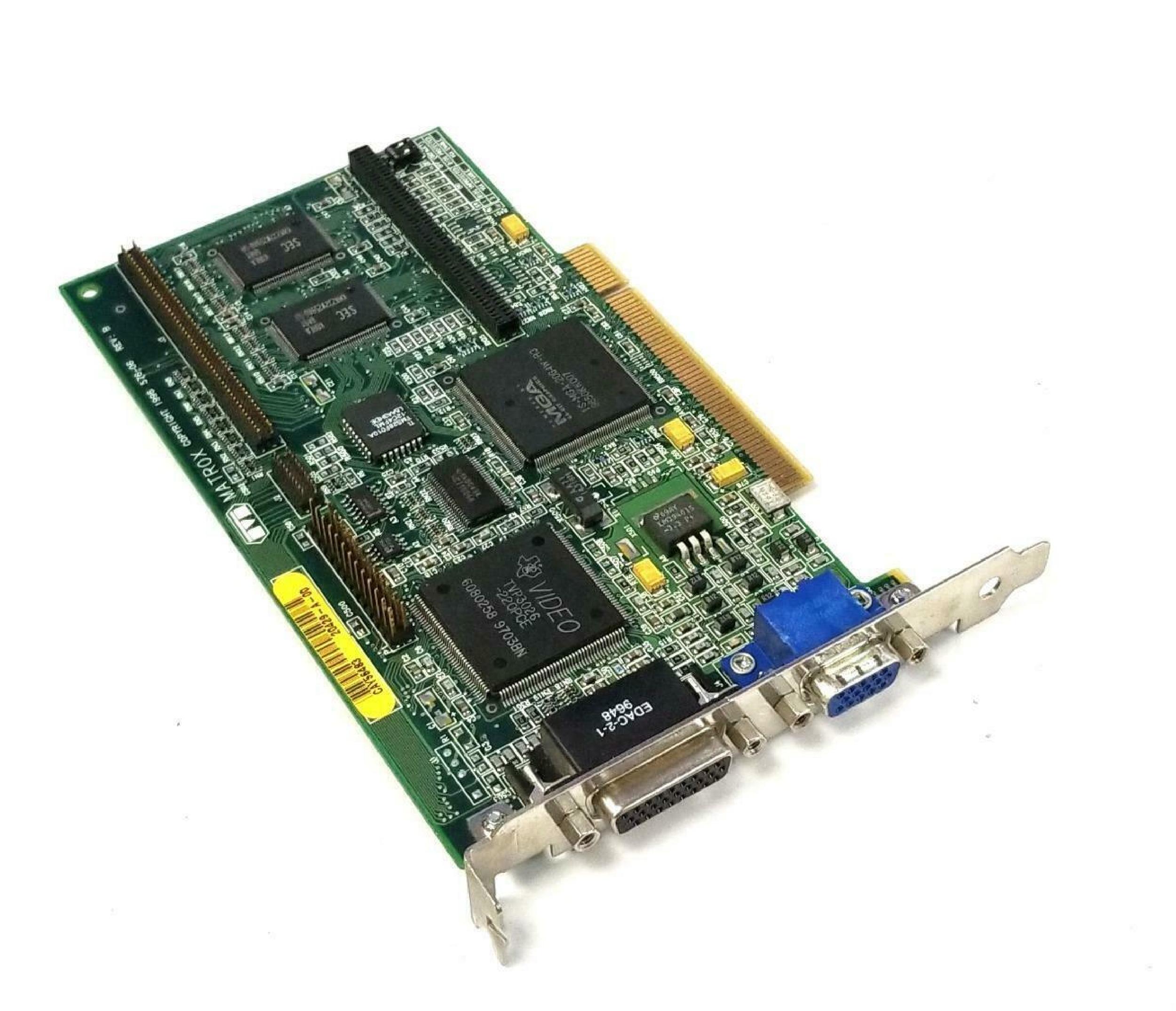MATROX MGA-MIL/2/HP5 2MB PCI VIDEO ADAPTER CARD WITH VGA AND OUTPUT OUTPUTS