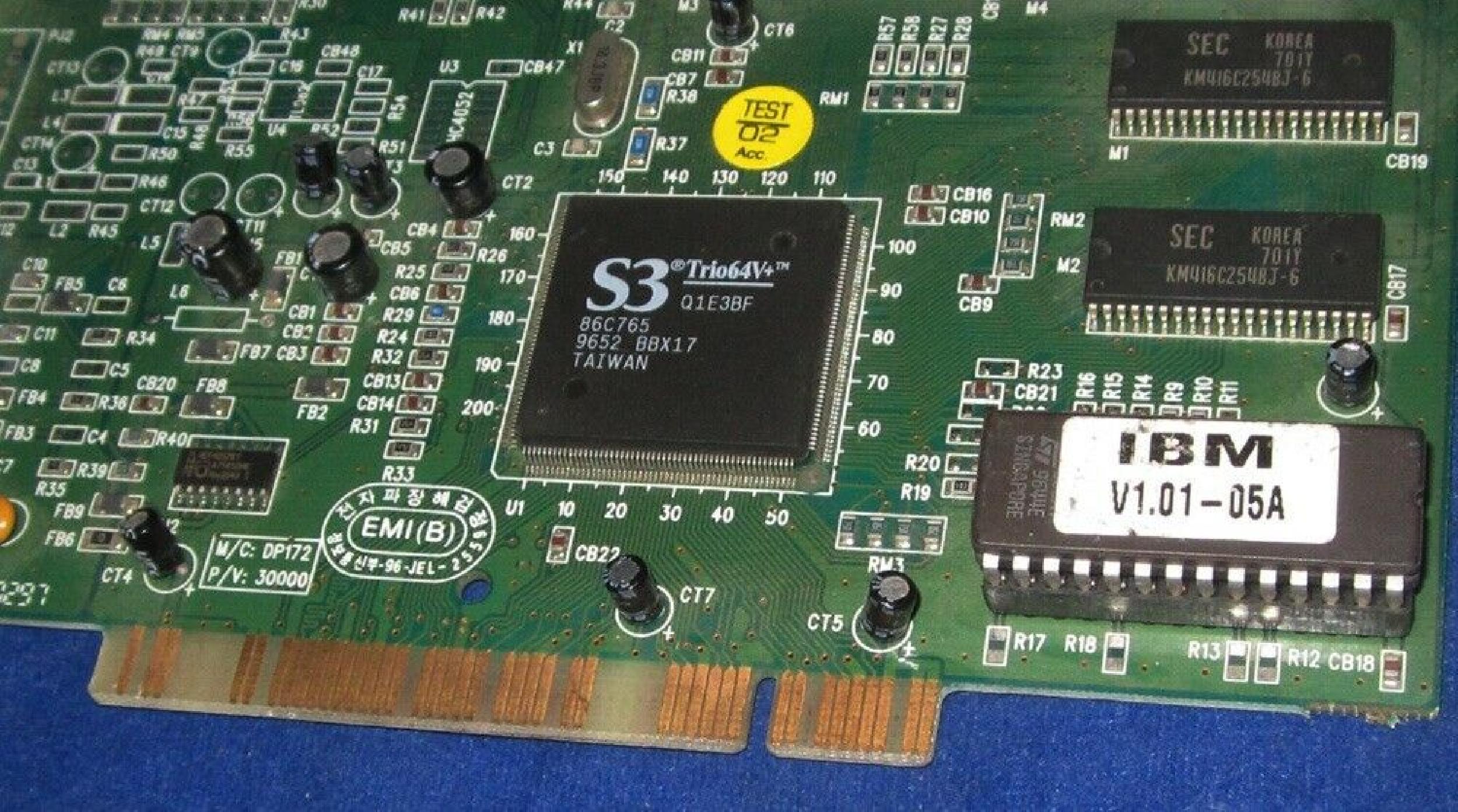 IBM 60H8386 S3 TRIO64V+ PCI VIDEO CARD N1B3CF 9713 X20257.01