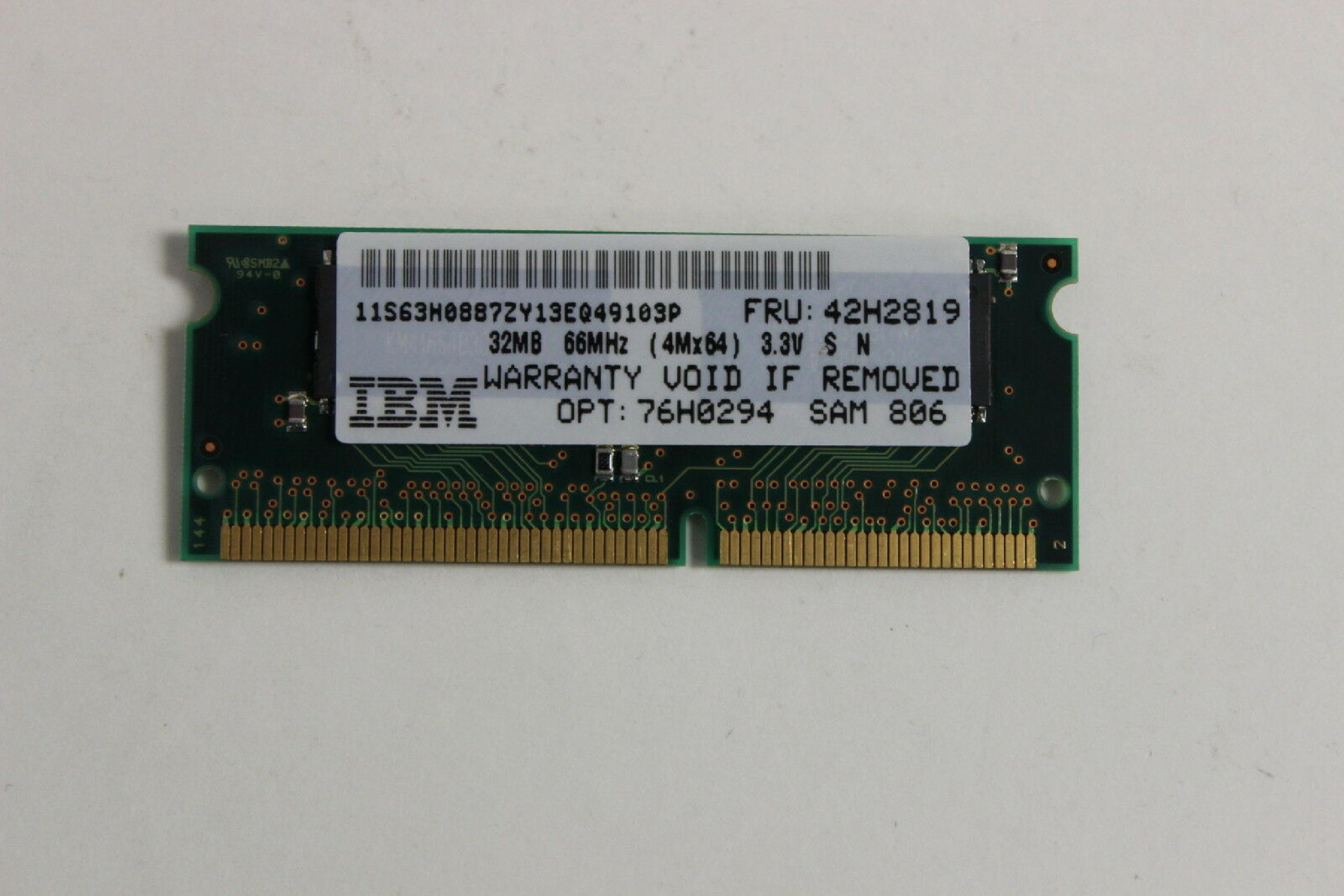 IBM 76H0294 32MB MEMOREY MODULE 2645-51U THINKPAD 600