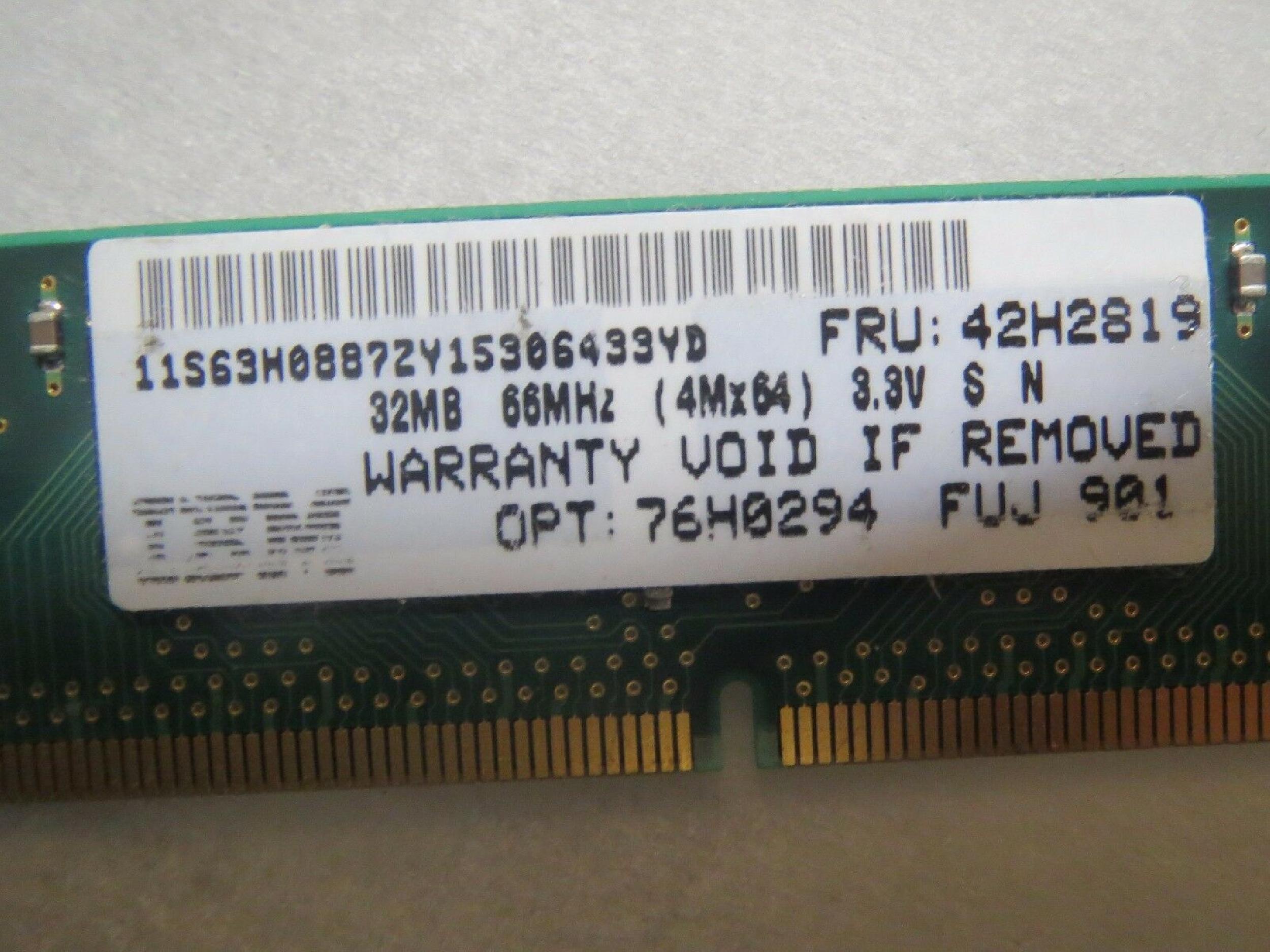 IBM 76H0294 32MB MEMOREY MODULE 2645-51U THINKPAD 600