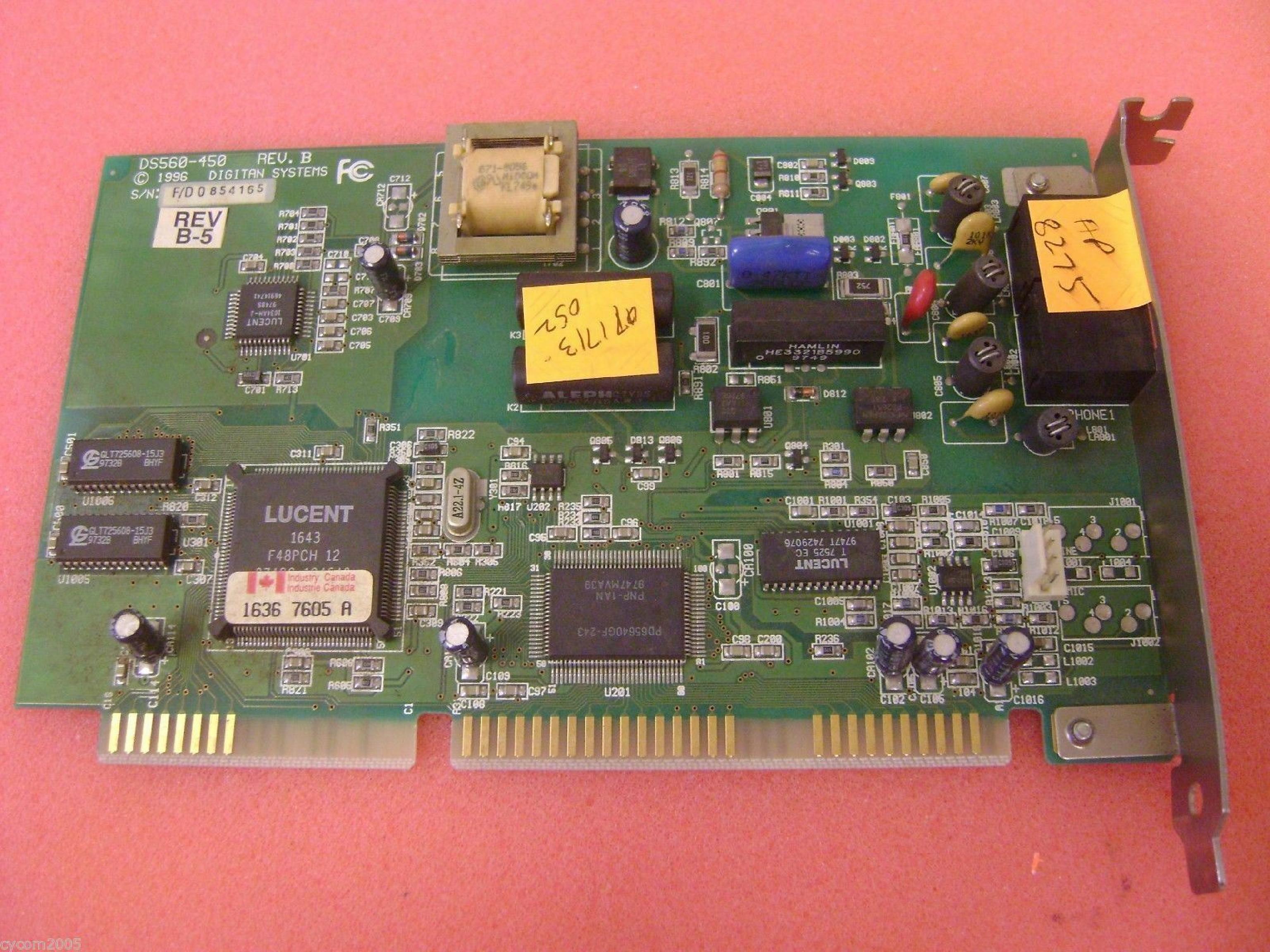 DIGITAN / DIGITAN SYSTEMS DS560-450 MODEM 33.6 INTERNAL 16BIT ISA