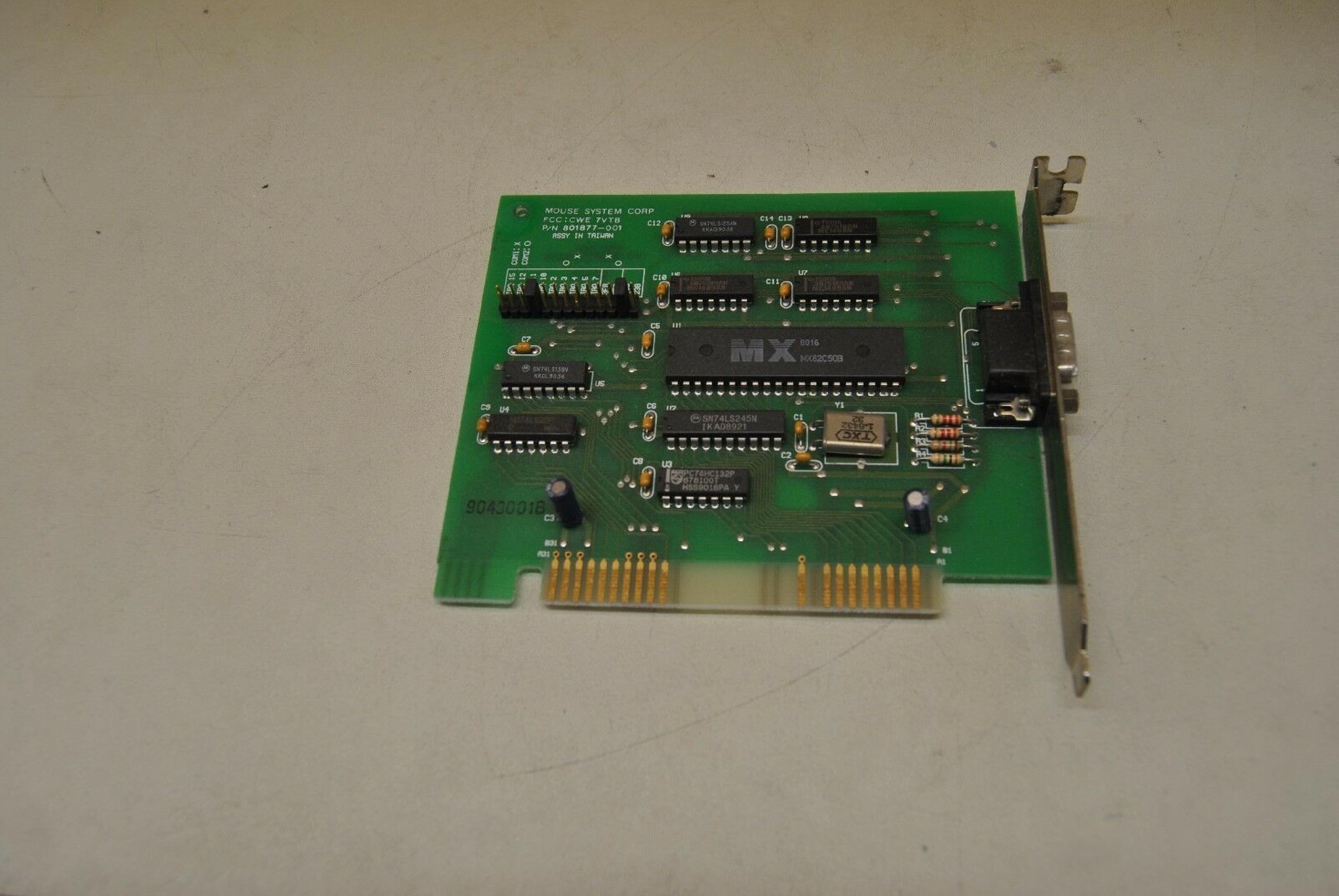 MOUSE SYSTEM CORP 801877-001 16BIT ISA IRQ2 TO IRQ15, I/O 3F8,2F8,338,238 RS232 PORT