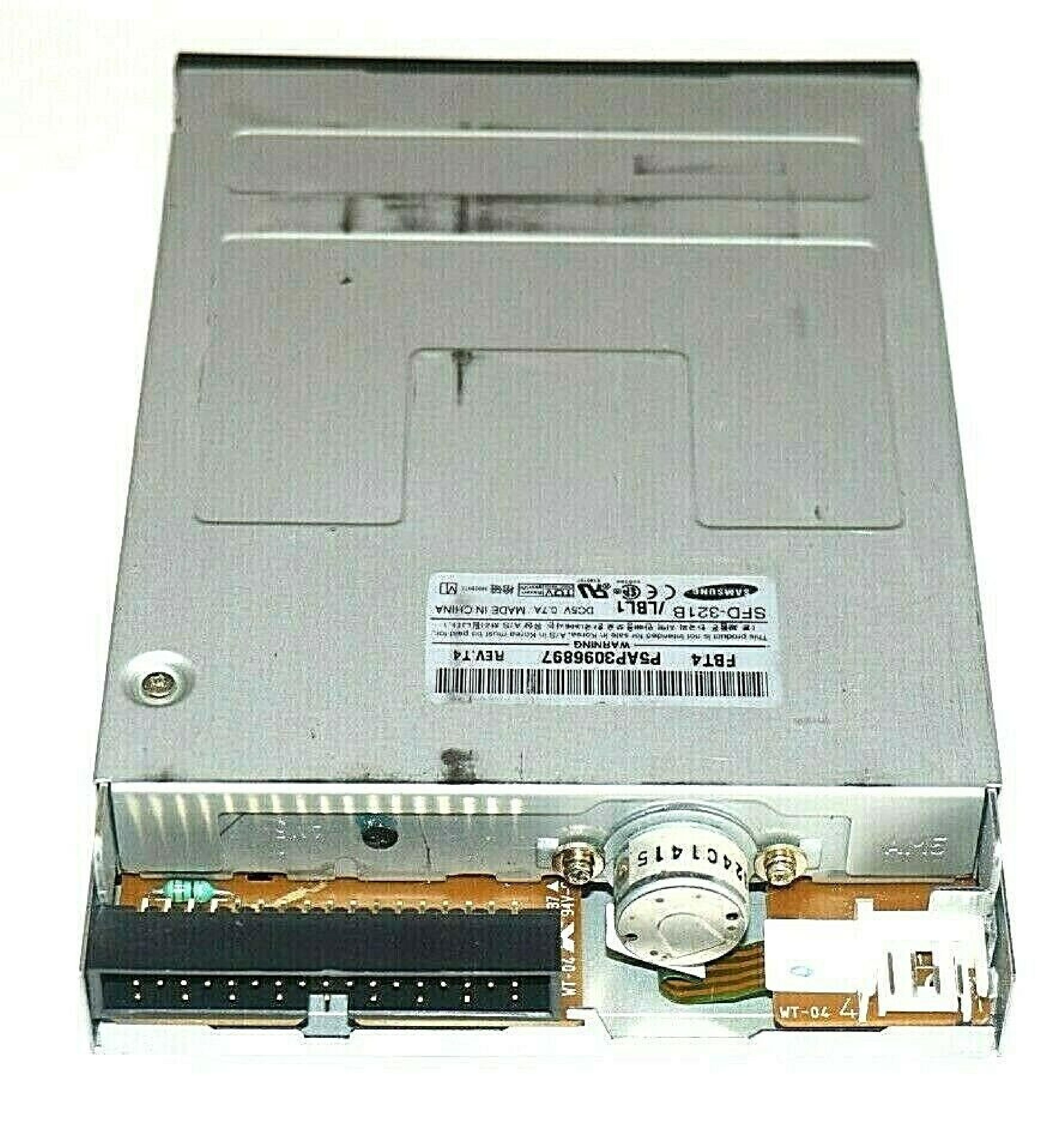 SAMSUNG / NEC SFD-321B FLOPPY DRIVE GRAY BEZEL 1.44 OFF WHITE RECTANGULAR BUTTON 1.44MB SHUTTER ODD EJECT BLACK 3.5 HH NO