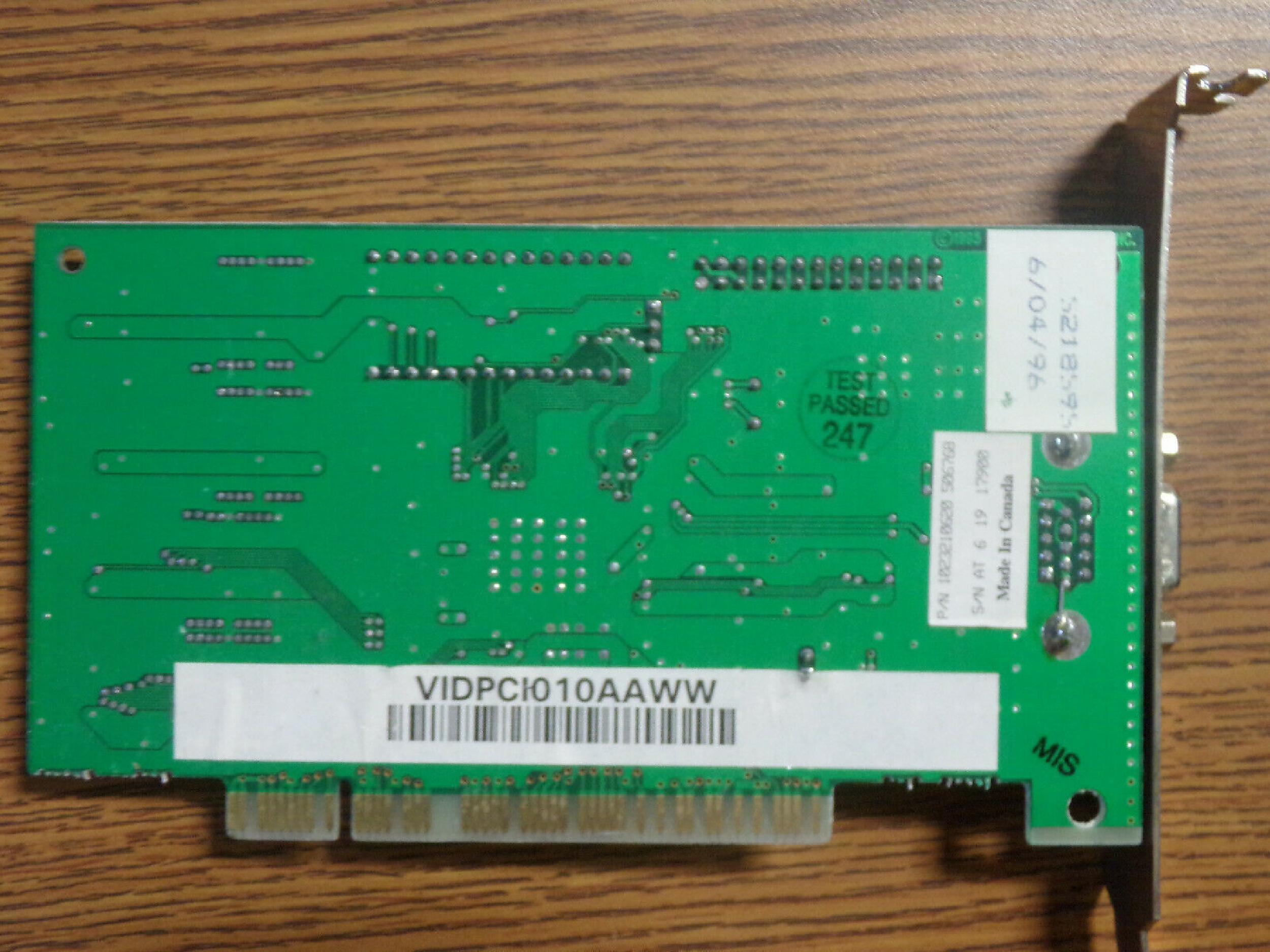 ATI 109-32100-20 2MB PCI VIDEO CARD XPRESSION MACH64 WITH VGA OUTPUT