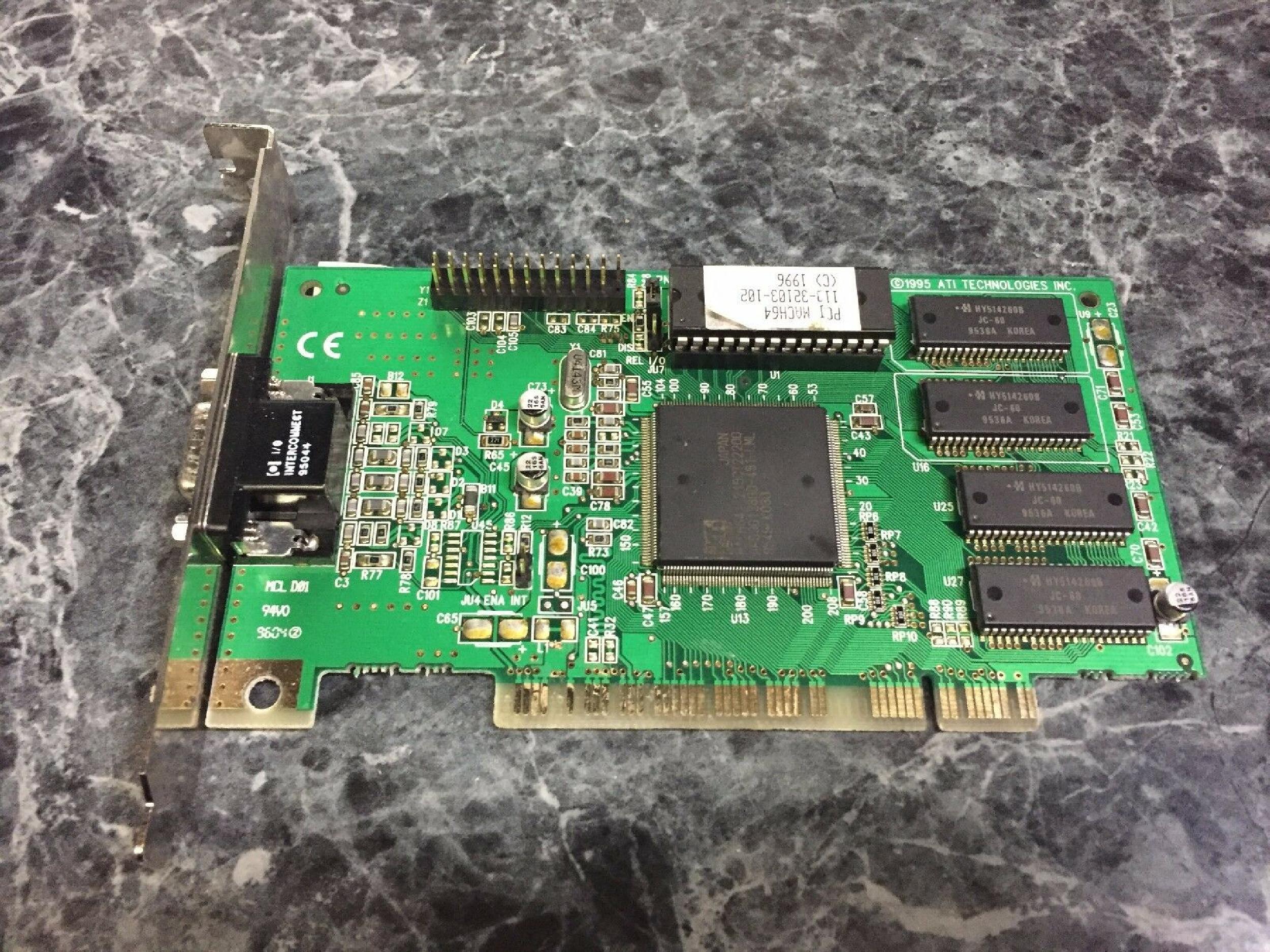 ATI 109-32100-20 2MB PCI VIDEO CARD XPRESSION MACH64 WITH VGA OUTPUT