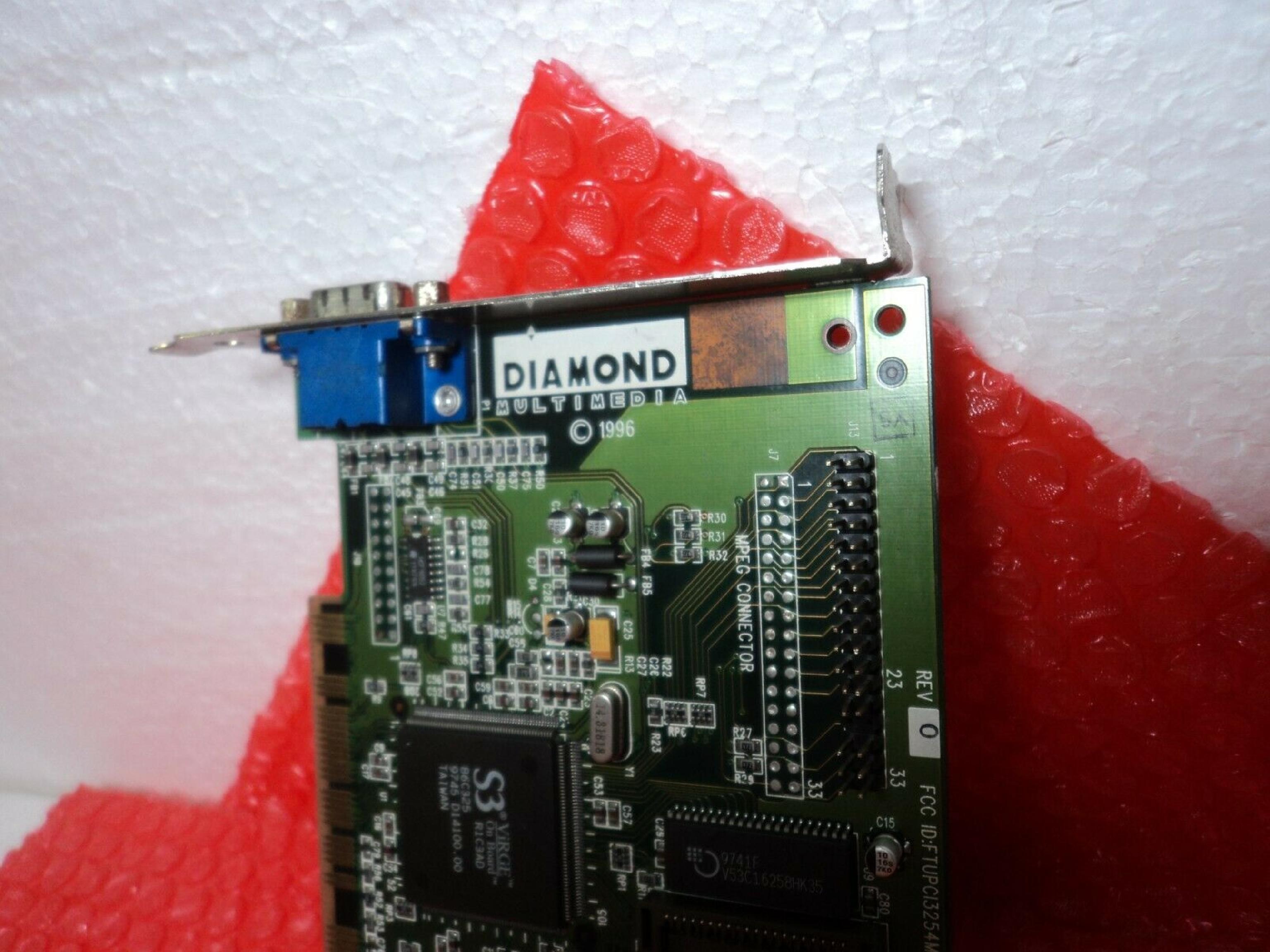 DIAMOND 22030206-005 PCI STEALTH 3D 2000 S3 VIRGE N1EBD 86C325 9630 C14244.00 4MB VIDEO CARD WITH VGA OUTPUT 2MB