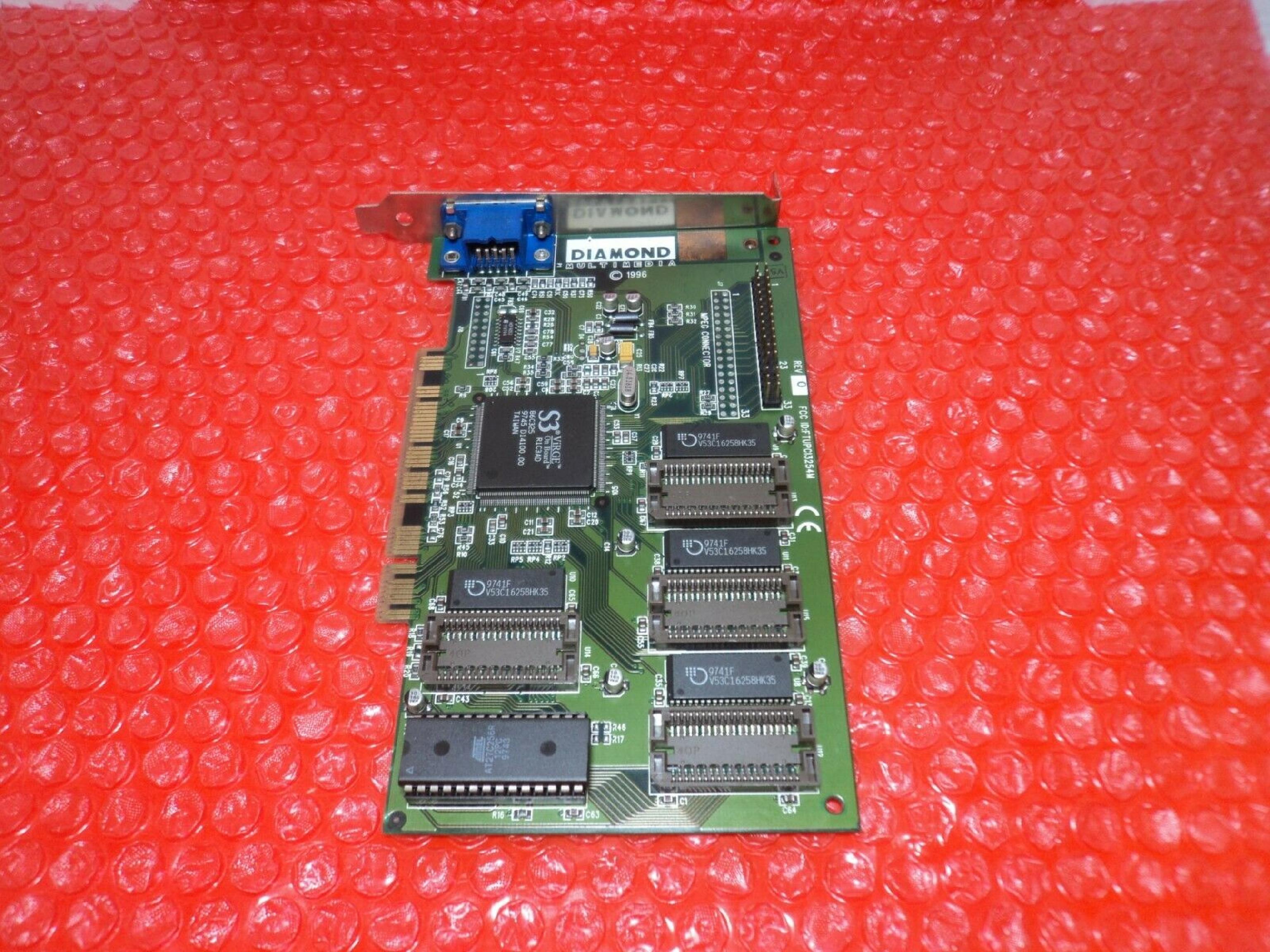 DIAMOND 22030206-005 PCI STEALTH 3D 2000 S3 VIRGE N1EBD 86C325 9630 C14244.00 4MB VIDEO CARD WITH VGA OUTPUT 2MB