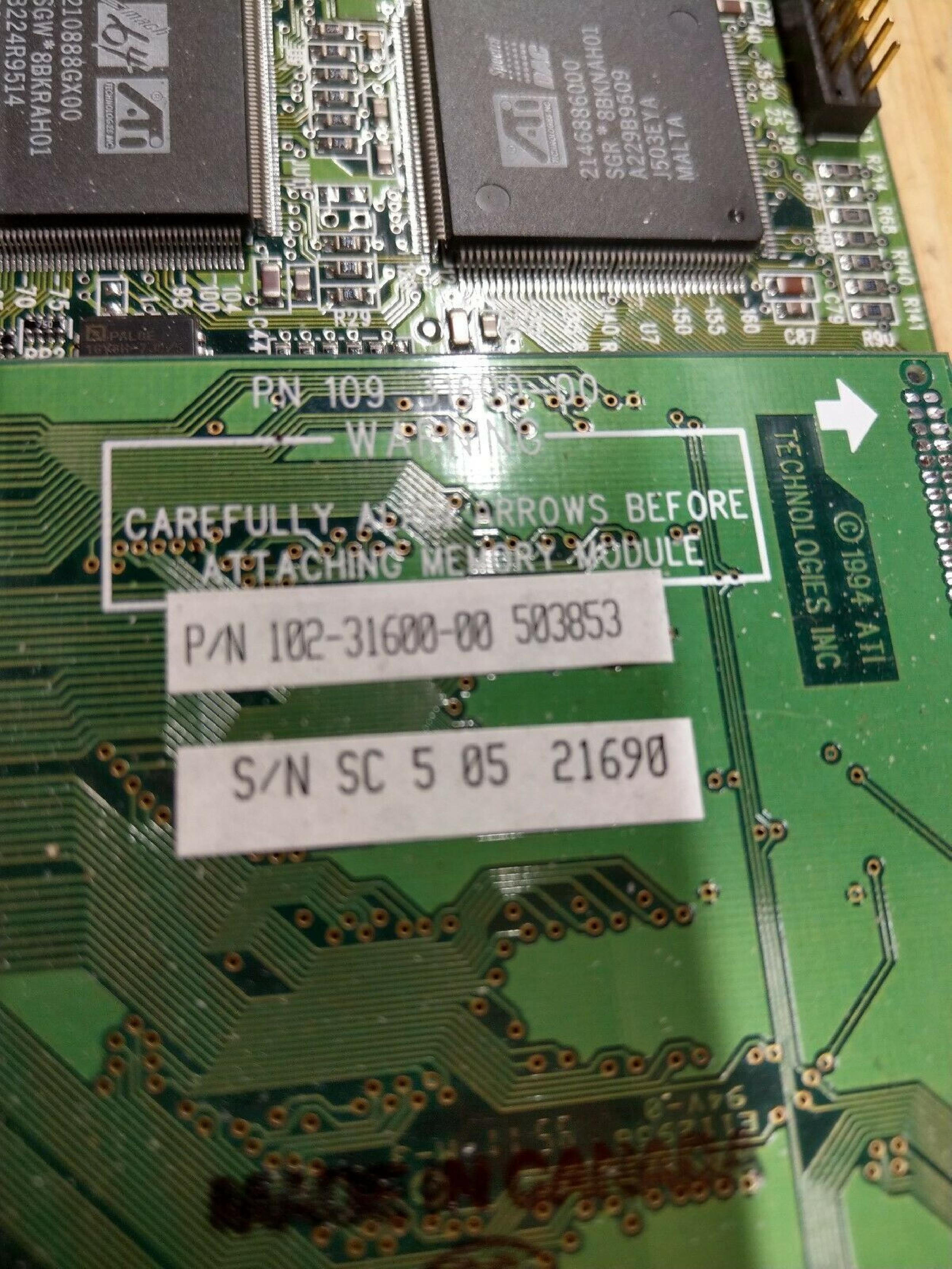ATI 109-25500-30 PCI MACH64 210888GX00 SGW*8BKRAH01 A223H9531