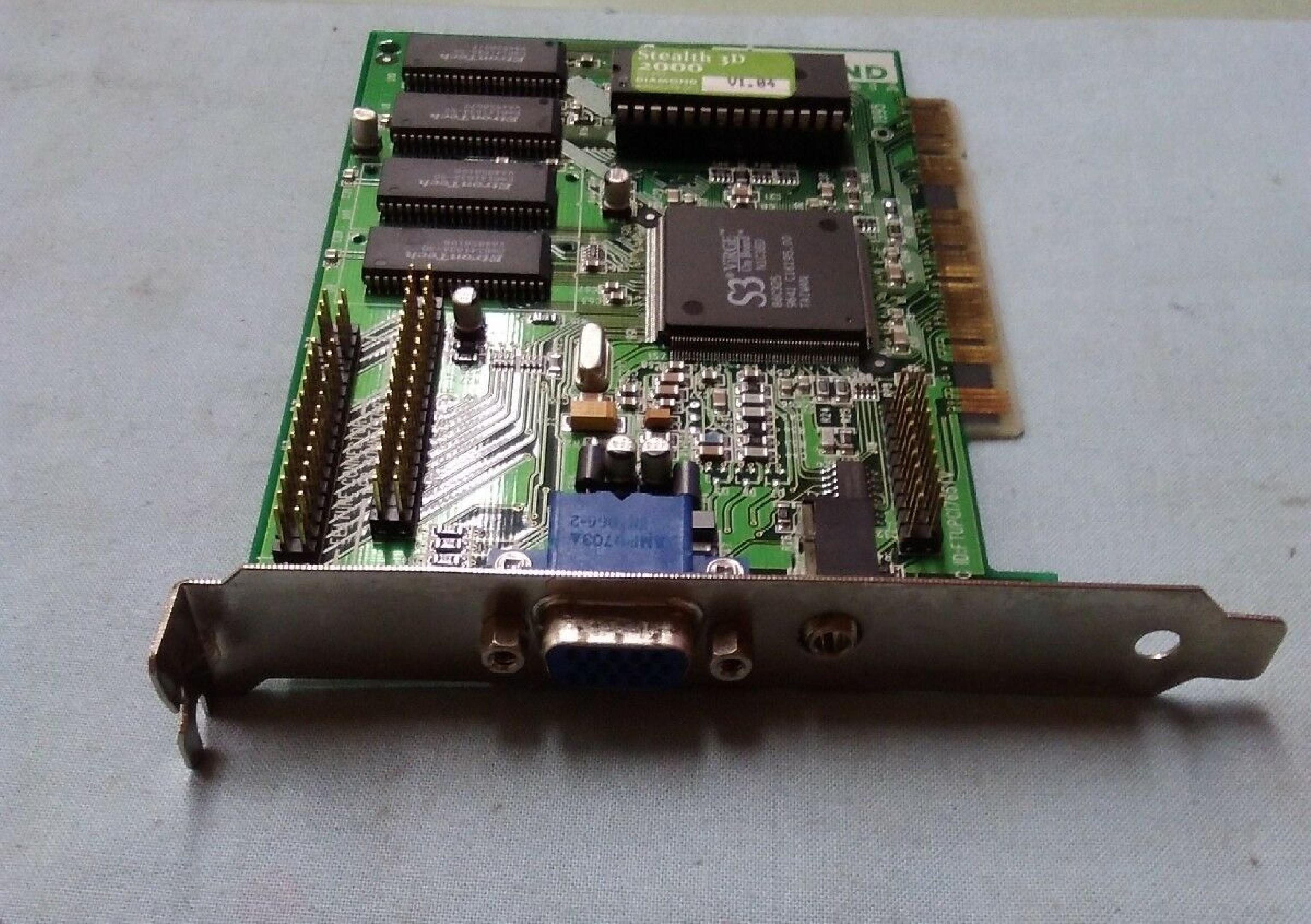 DIAMOND 23030216-403 STEALTH 3D 2000 S3 VIRGE PCI H1E3DD 86C325 BA4695.1 WITH MPEG ADAPTER & TV OUT 23030216-403 VIDEO CARD 4 MB