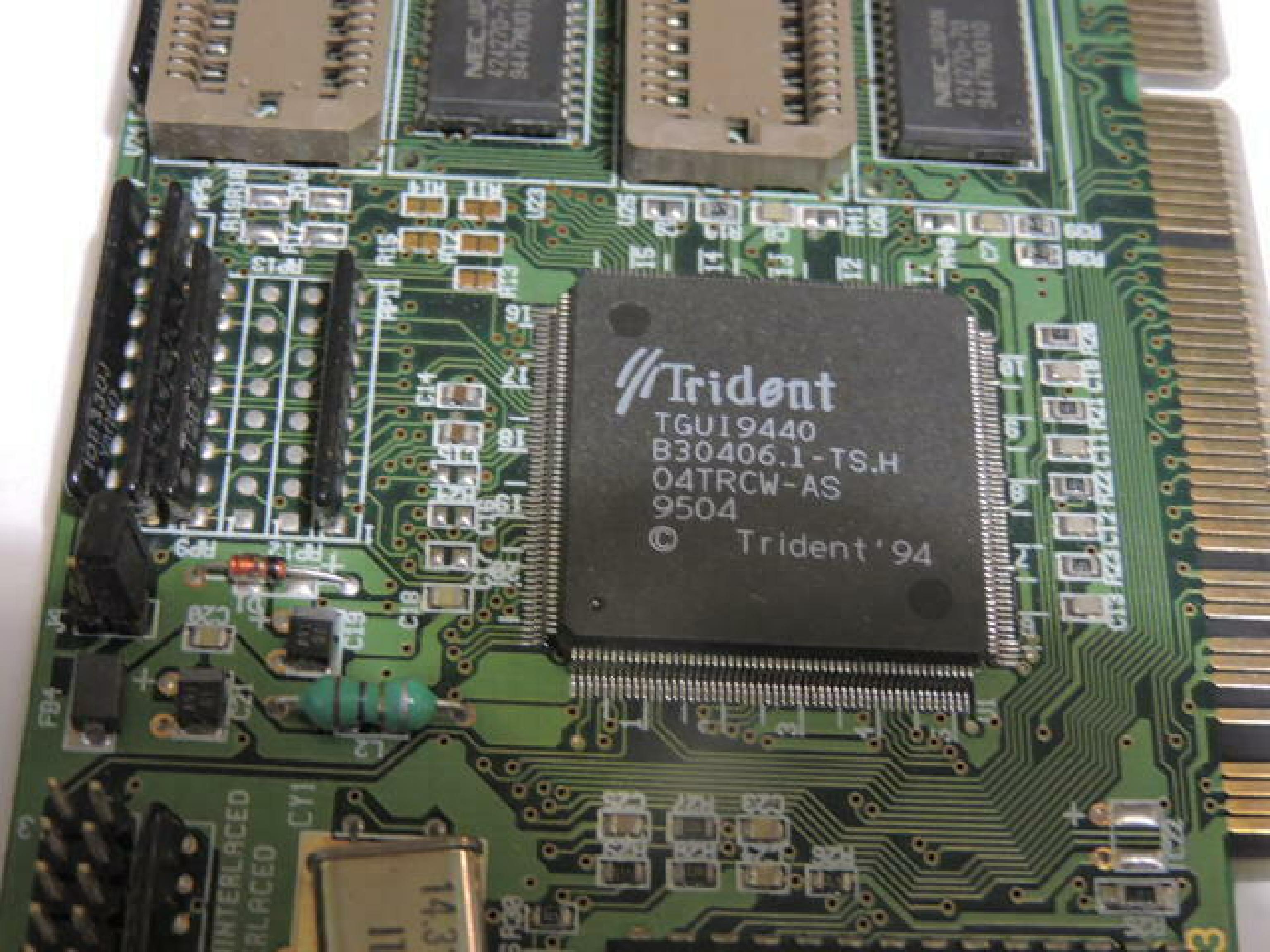 TRIDENT MICROSYSTEMS / ET KY2-JAX-TVGA94PCI TRIDENT PCI VGA TGUI9440-1 F41242-UM.B TDQXE692-SW F31138-UM.B TDQXD192-SW CARD WITH