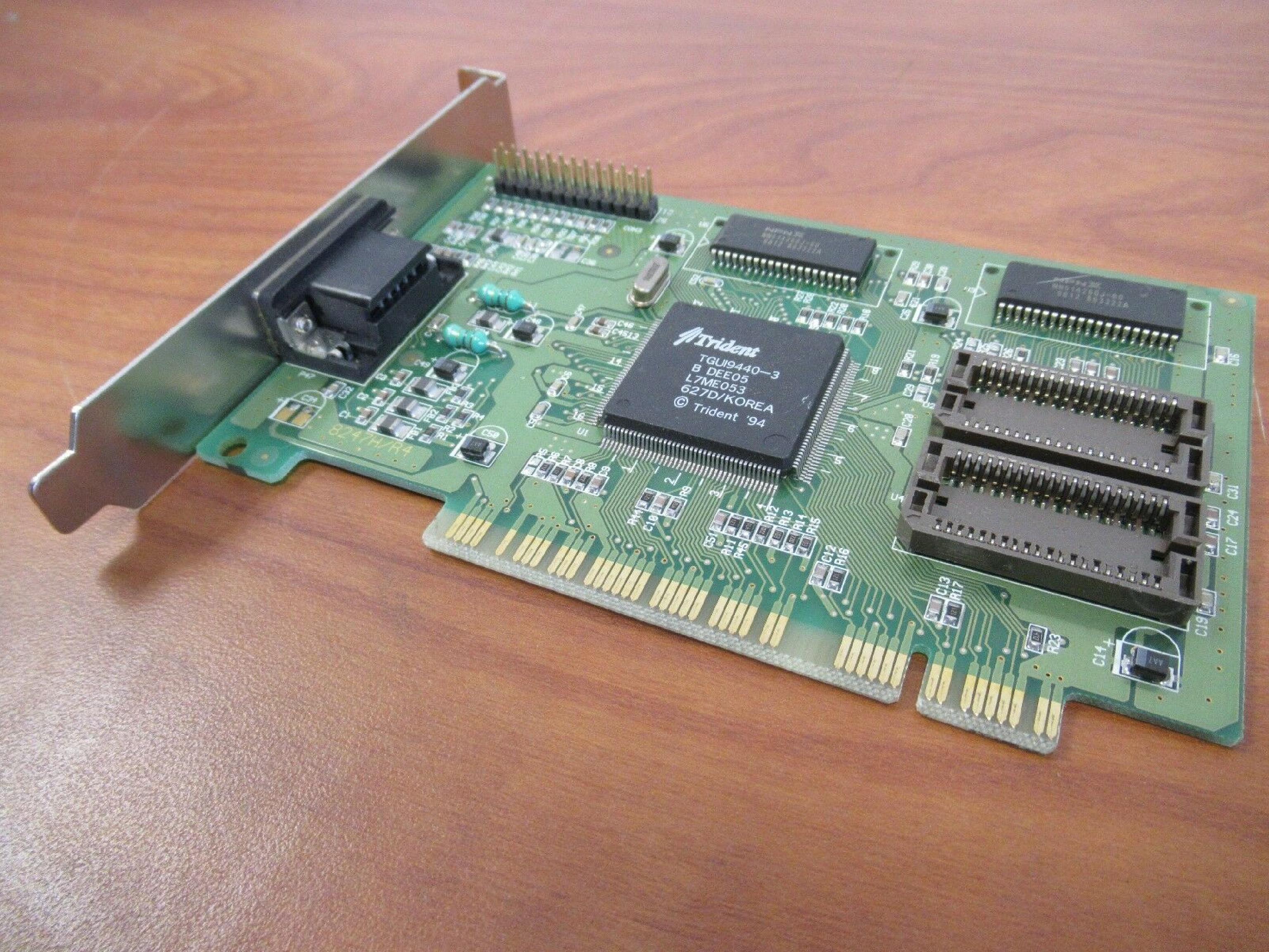 TRIDENT MICROSYSTEMS / ET KY2-JAX-TVGA94PCI TRIDENT PCI VGA TGUI9440-1 F41242-UM.B TDQXE692-SW F31138-UM.B TDQXD192-SW CARD WITH