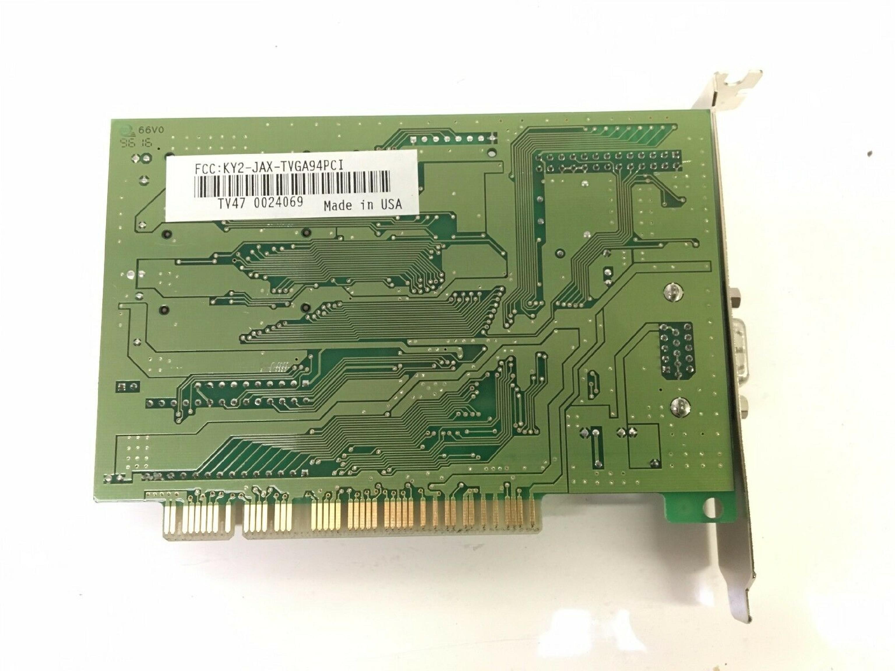 TRIDENT MICROSYSTEMS / ET KY2-JAX-TVGA94PCI TRIDENT PCI VGA TGUI9440-1 F41242-UM.B TDQXE692-SW F31138-UM.B TDQXD192-SW CARD WITH