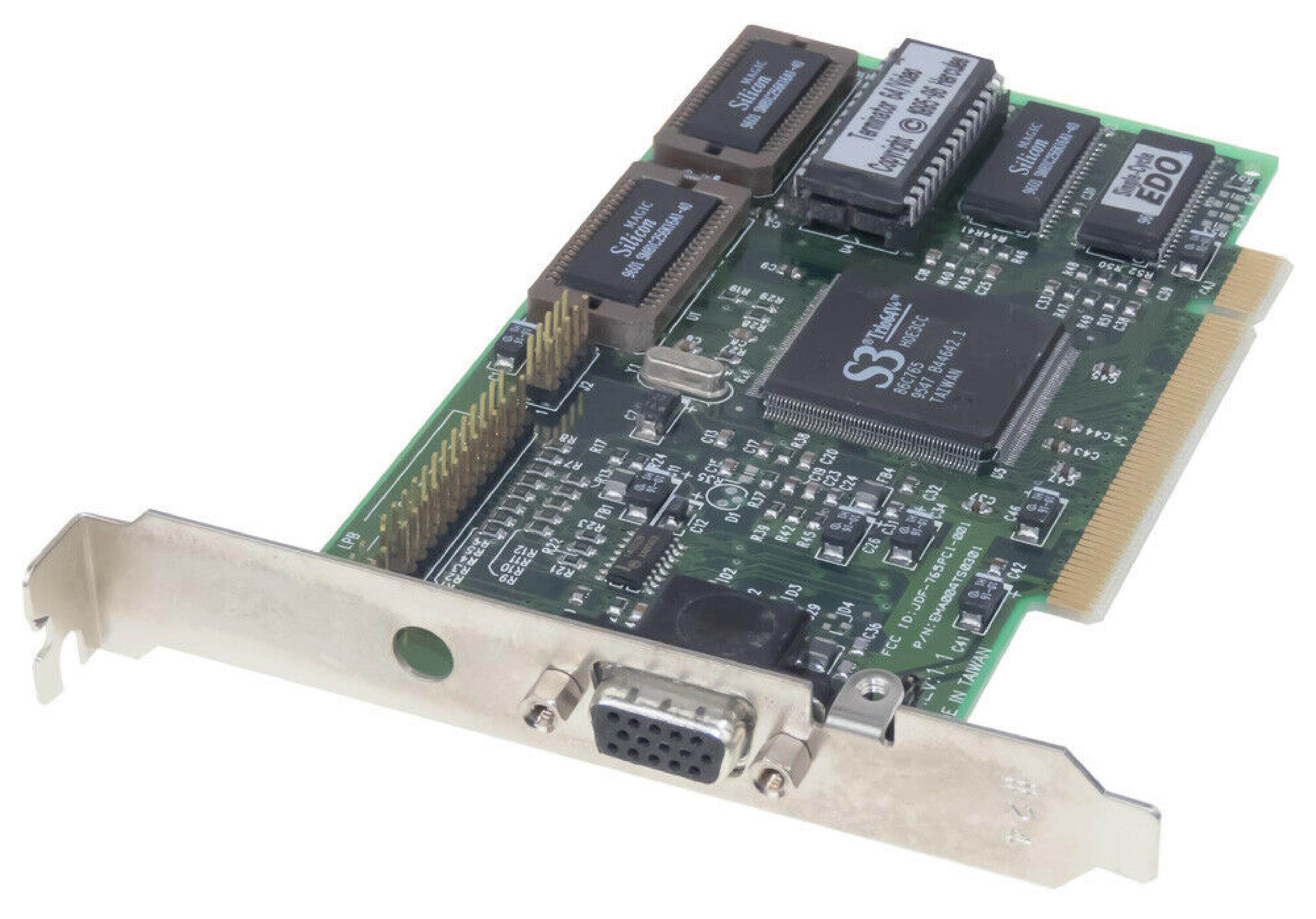 HERCULES EMA004TS0301 TERMINATOR 64/VIDEO PCI VGA S3 TRIO64V+ G1C3DE 86C765 FC2353