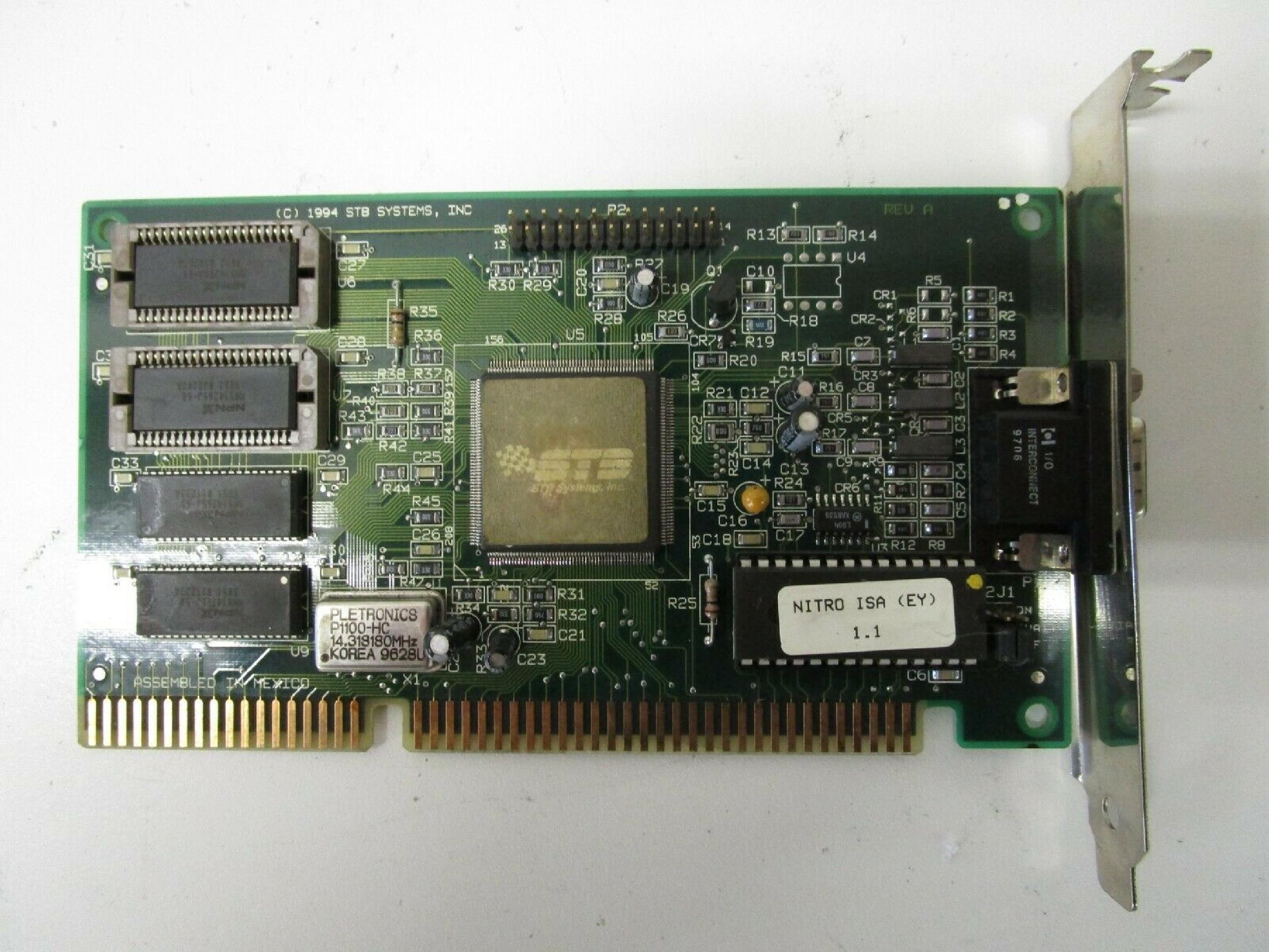STB SYSTEMS INC EKSUSA5434 ISA VIDEO CARD NITRO 1.1