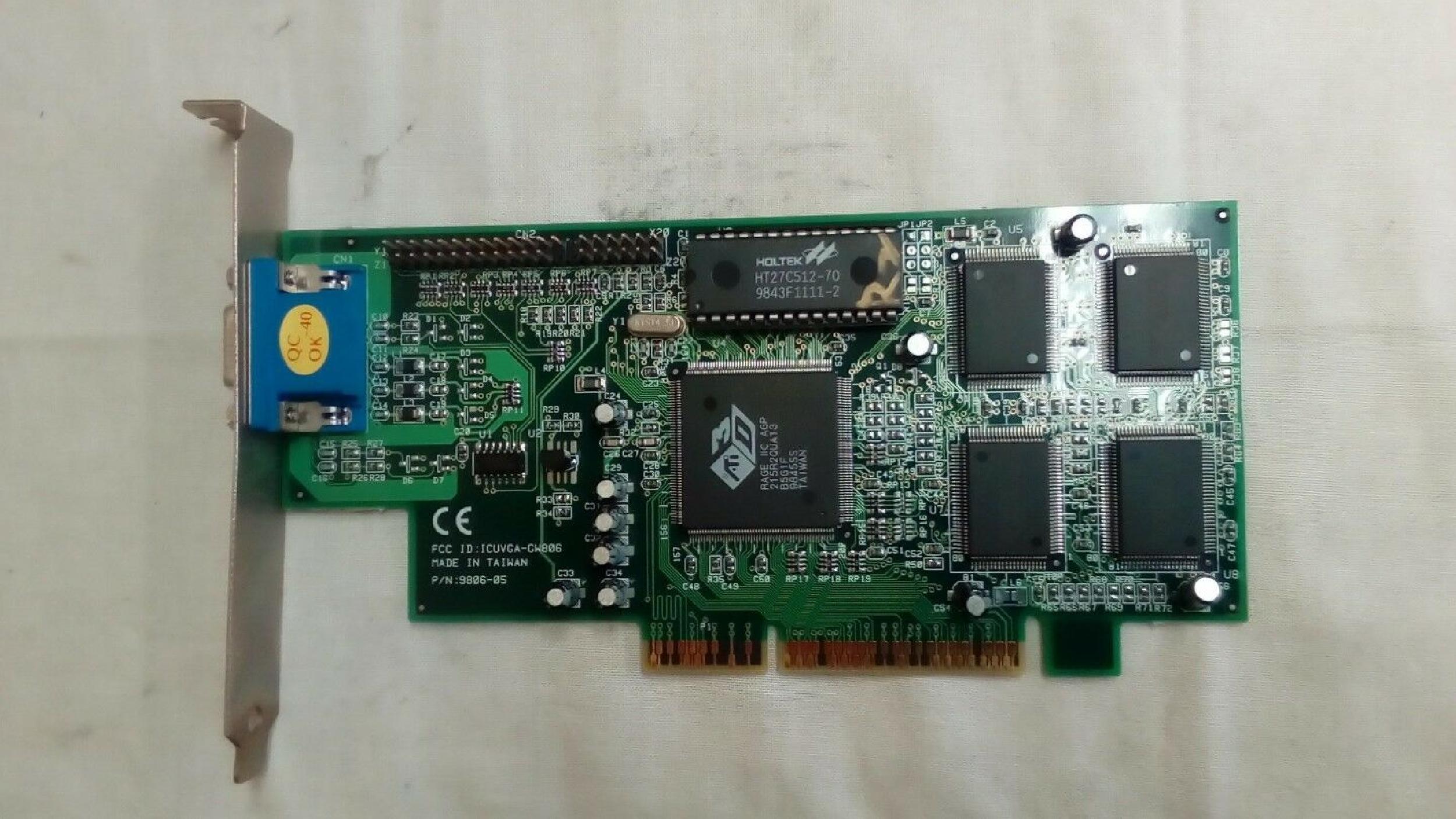 ATI 9806-05 RAGE IIC AGP 3D 215R2QZUA21 BA507