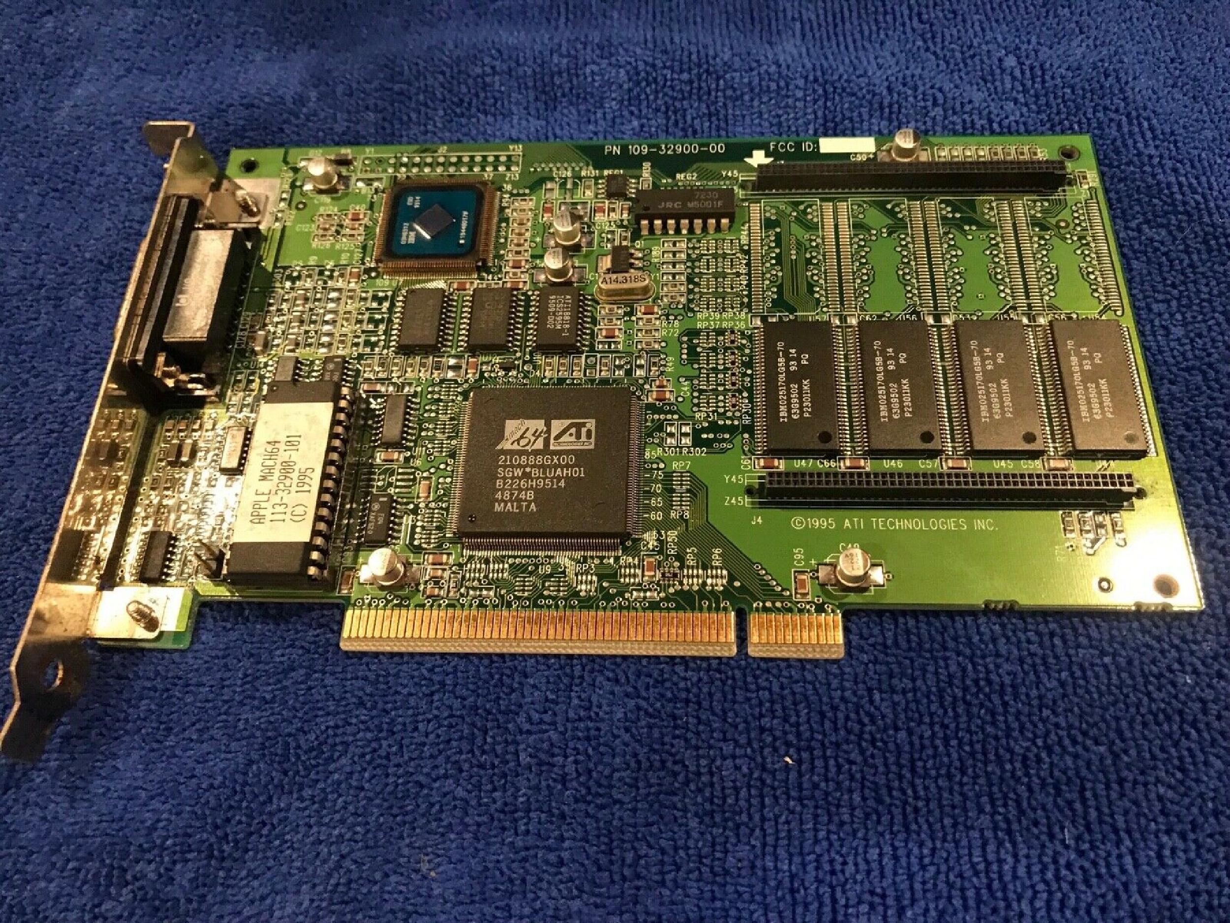 ATI 109-32900-00 APPLE MACH64 PCI VIDEO CARD 210888GX00 SGW*BLUAH01