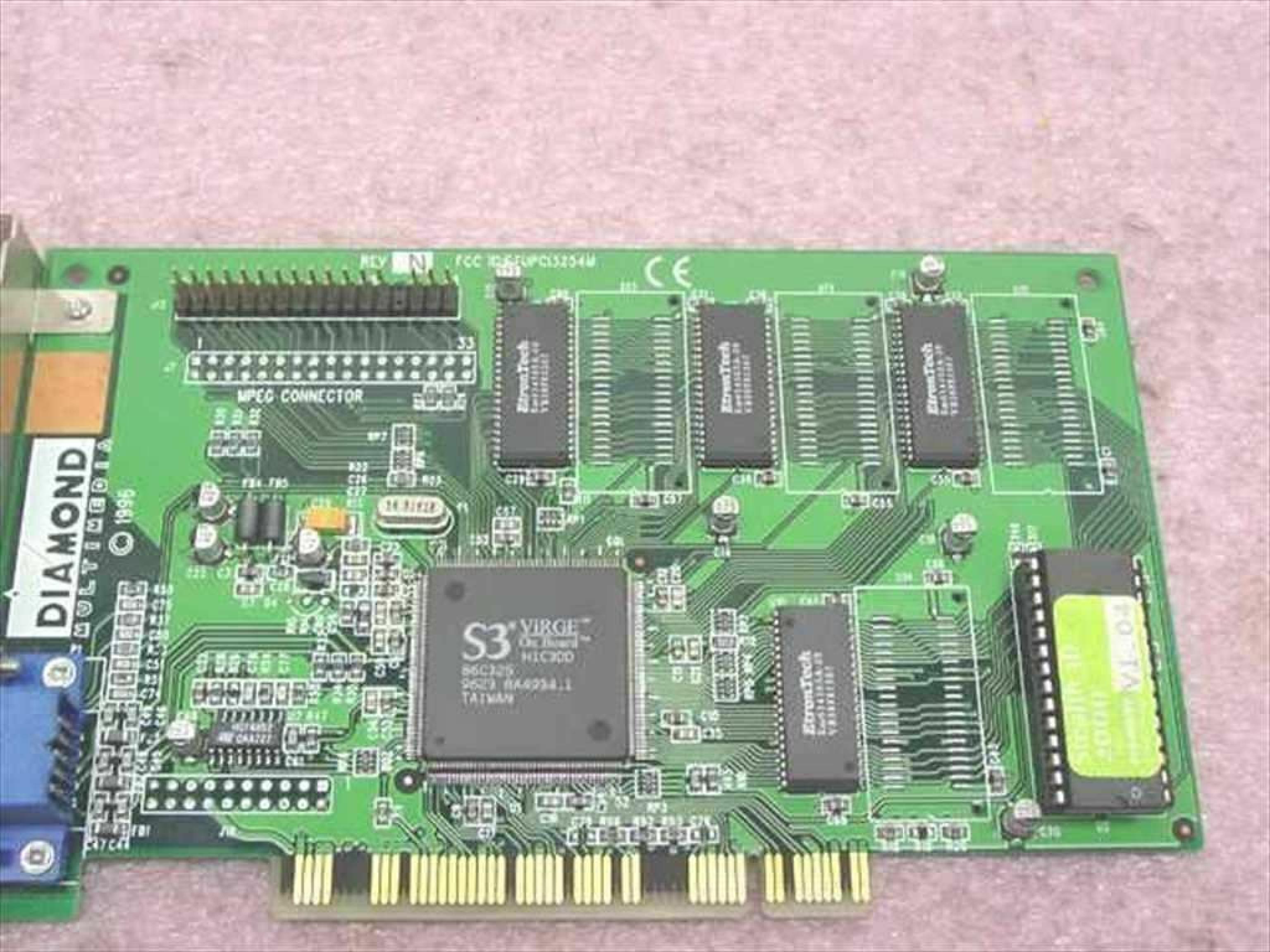 DIAMOND MULTIMEDIA SYSTEMS 23030220-105 PCI STEALTH 3D 2000 S3 VIRGE H1E3DD 86C325 CHIPSET