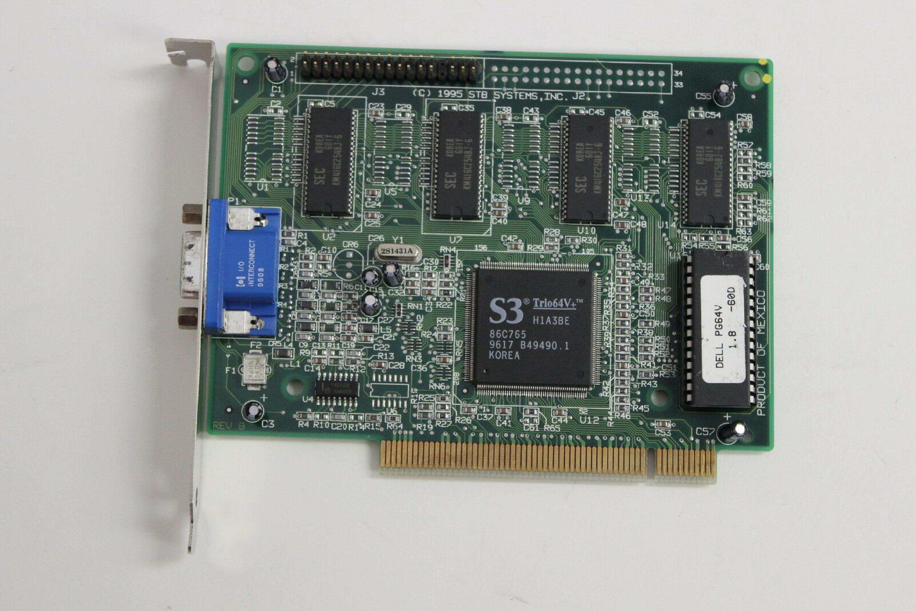 STB SYSTEMS INC 1X0-0356-509 2MB PCI S3 TRIO64V+ 86C765