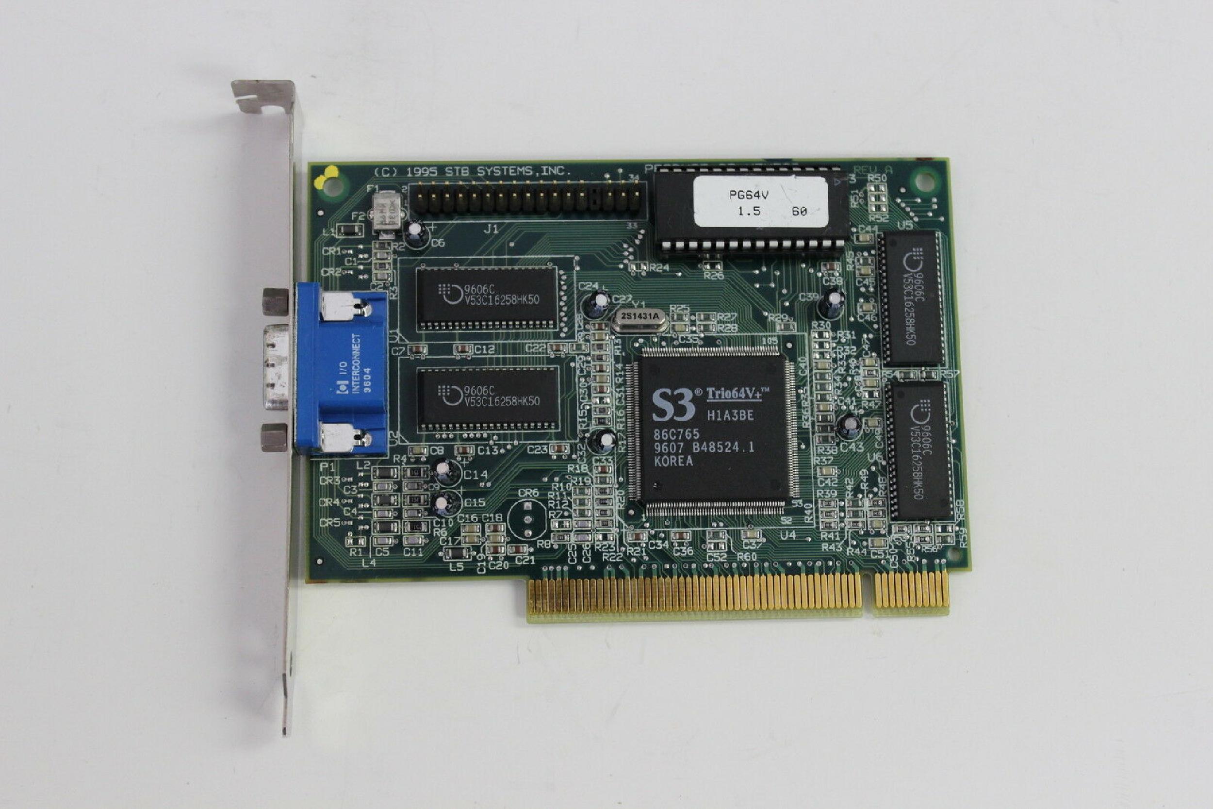 STB SYSTEMS INC VIDPCI009ACWW 2MB PCI S3 TRIO64V+ 86C765