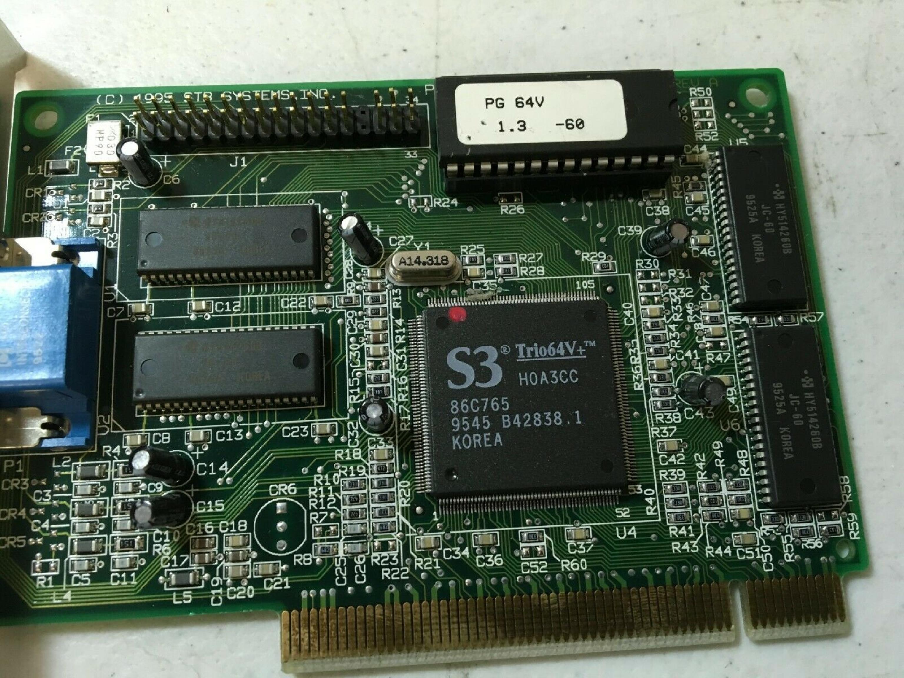 STB SYSTEMS INC 1X0-0360-309 POWERGRAPH 64V 1.3 PCI 2MB VIDEO CARD WITH VGA OUTPUT