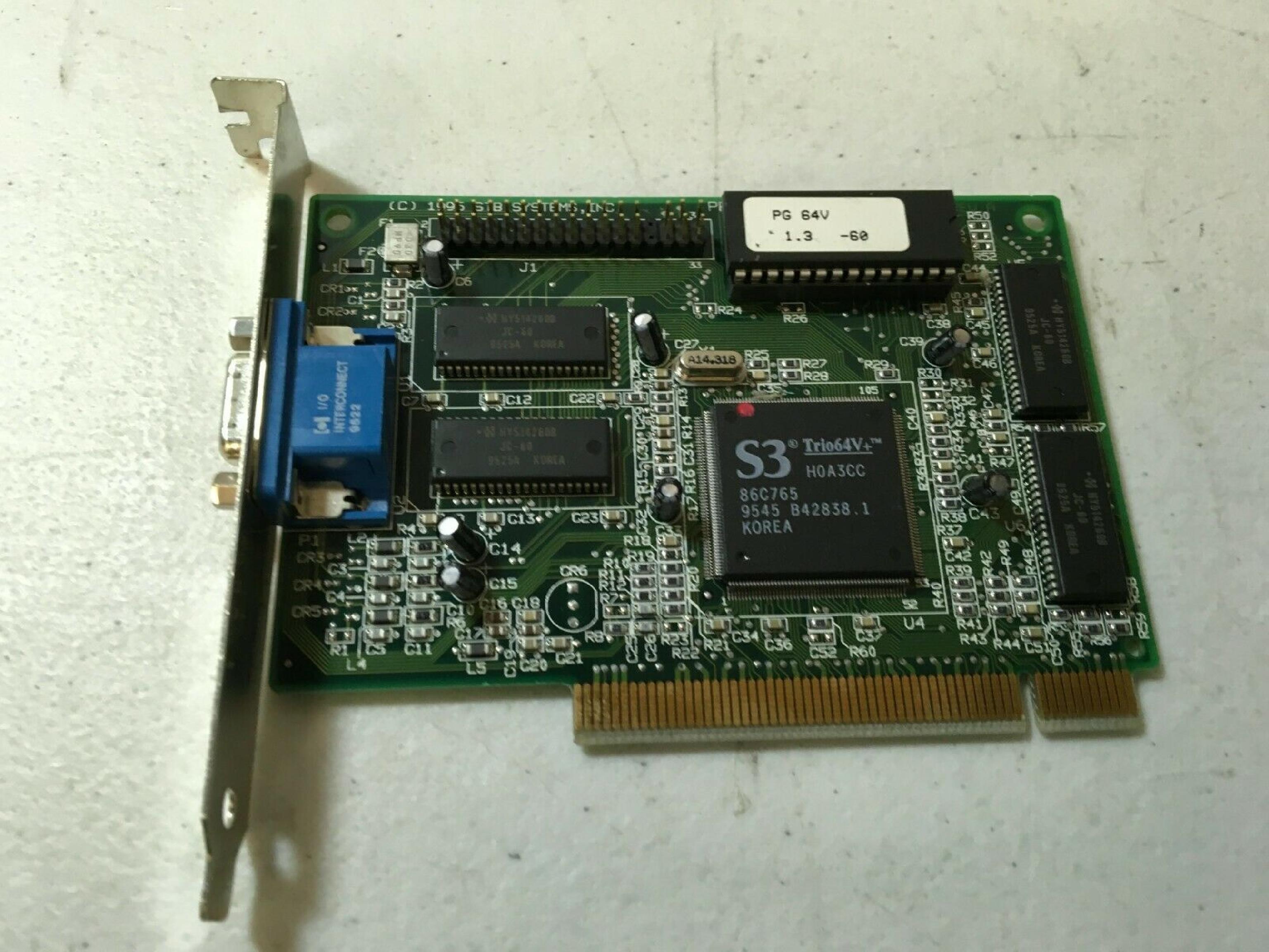 STB SYSTEMS INC 1X0-0360-309 POWERGRAPH 64V 1.3 PCI 2MB VIDEO CARD WITH VGA OUTPUT