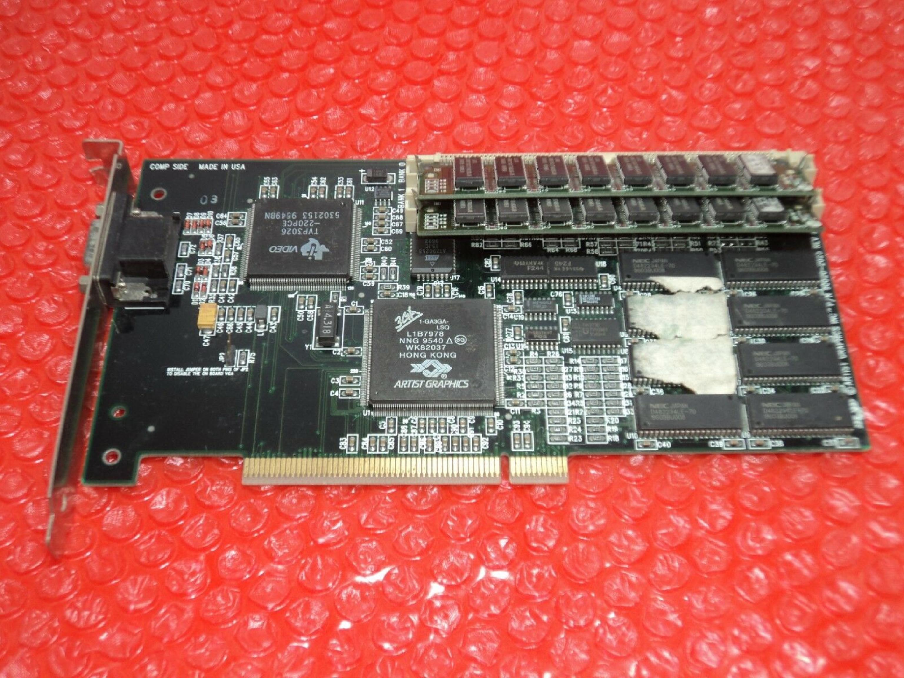 ARTIST GRAPHICS 90020-2025 ARTIST 2000I 3GA PCI VIDEO CARD 1-GA3GA-LSQ WK83801