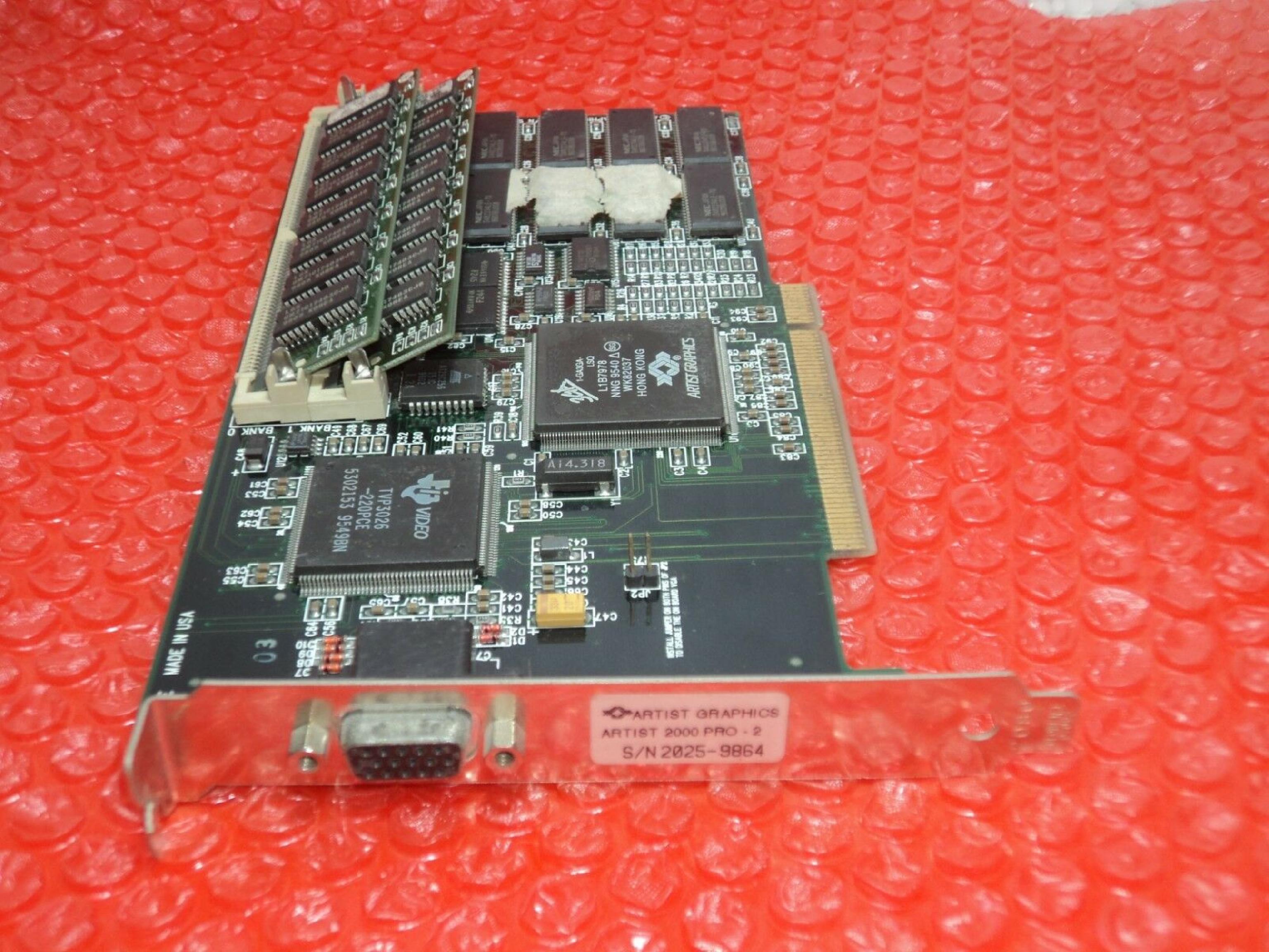 ARTIST GRAPHICS 90020-2025 ARTIST 2000I 3GA PCI VIDEO CARD 1-GA3GA-LSQ WK83801