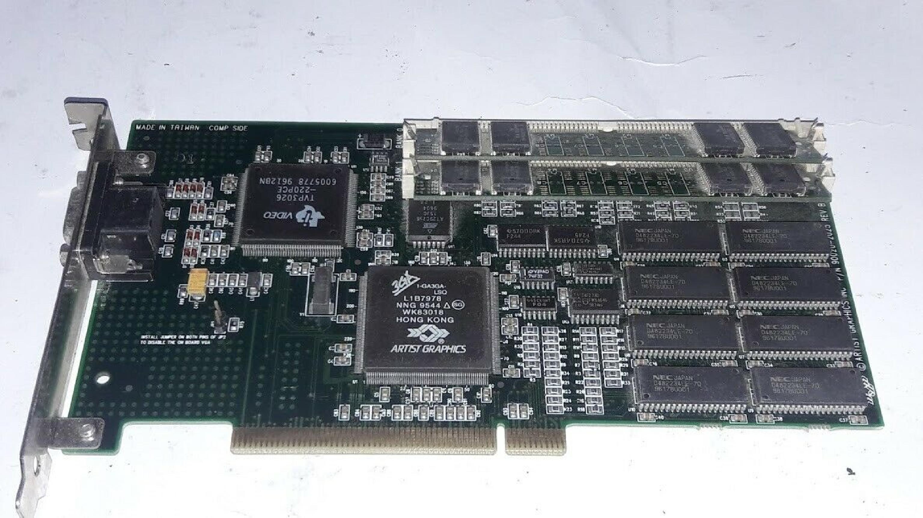 ARTIST GRAPHICS 90020-2025 ARTIST 2000I 3GA PCI VIDEO CARD 1-GA3GA-LSQ WK83801