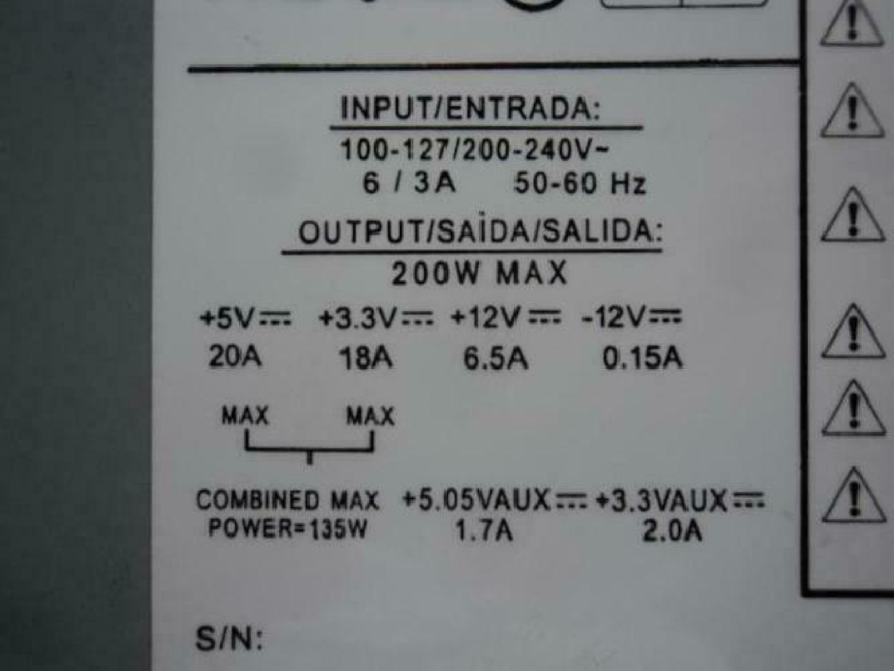 COMPAQ / HEWLETT PACKARD / HP PDP-110 135 WATT ATX POWER SUPPLY