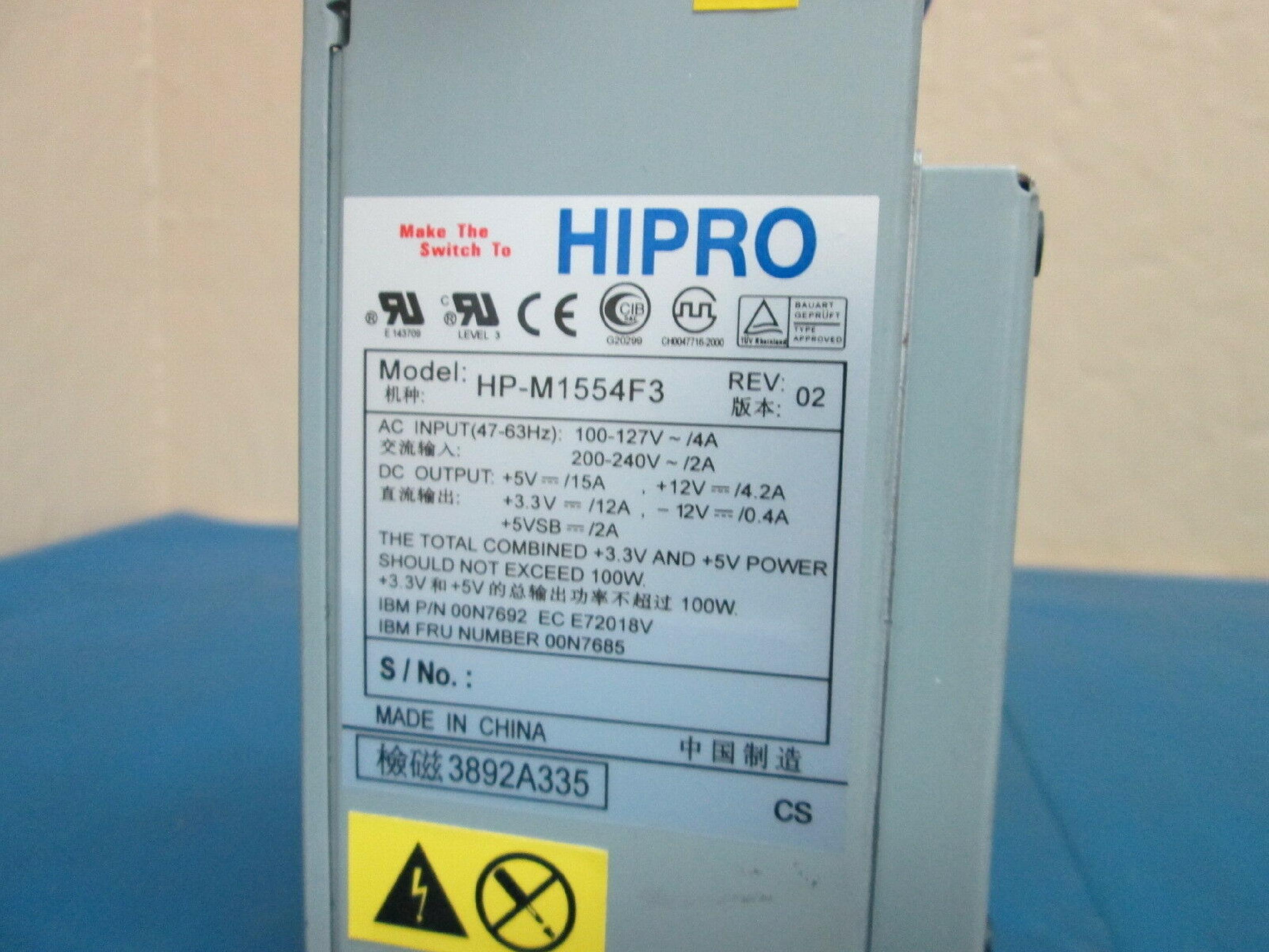 HIPRO HP-M1554F3 ATX STYLE POWER SUPPLY 155 WATT