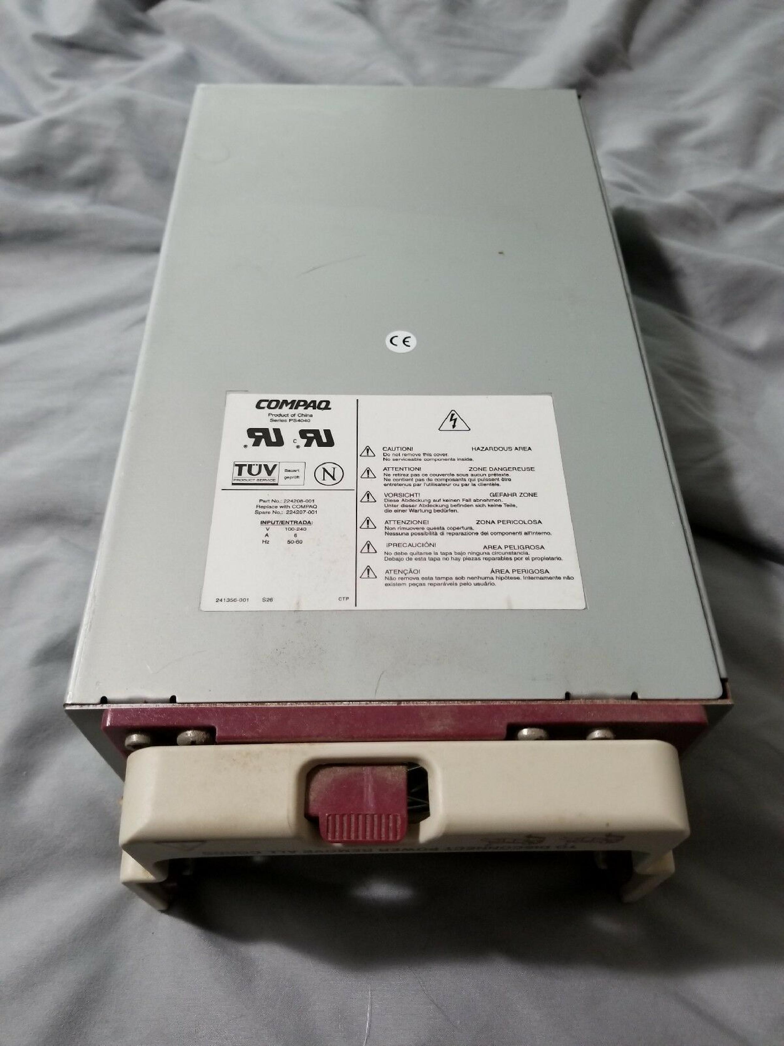 COMPAQ / HEWLETT PACKARD / HP 224208-001 POWER SUPPLY HOT SWAP