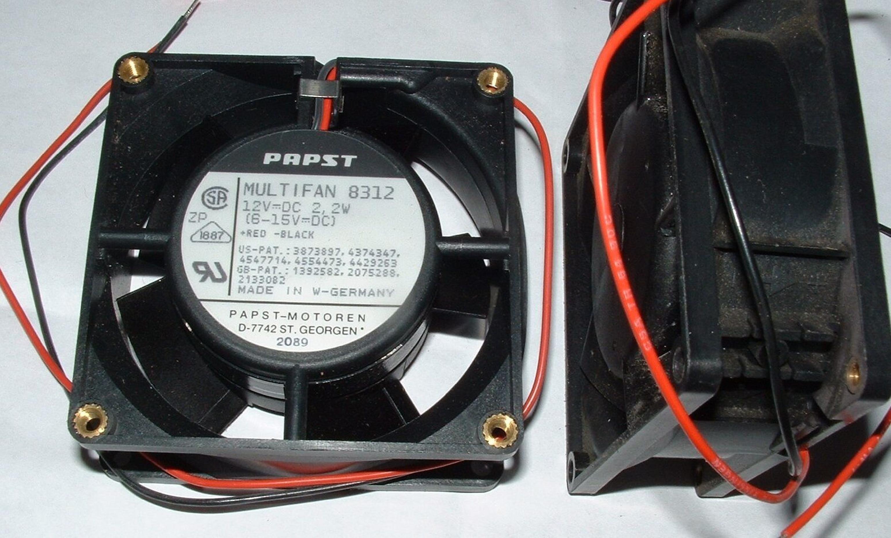 PAPST MULTIFAN 8312 12 VOLT DC 2.2 WATT FAN 80MM X 32MM WIRE CUT, 12VDC 1.8W 2