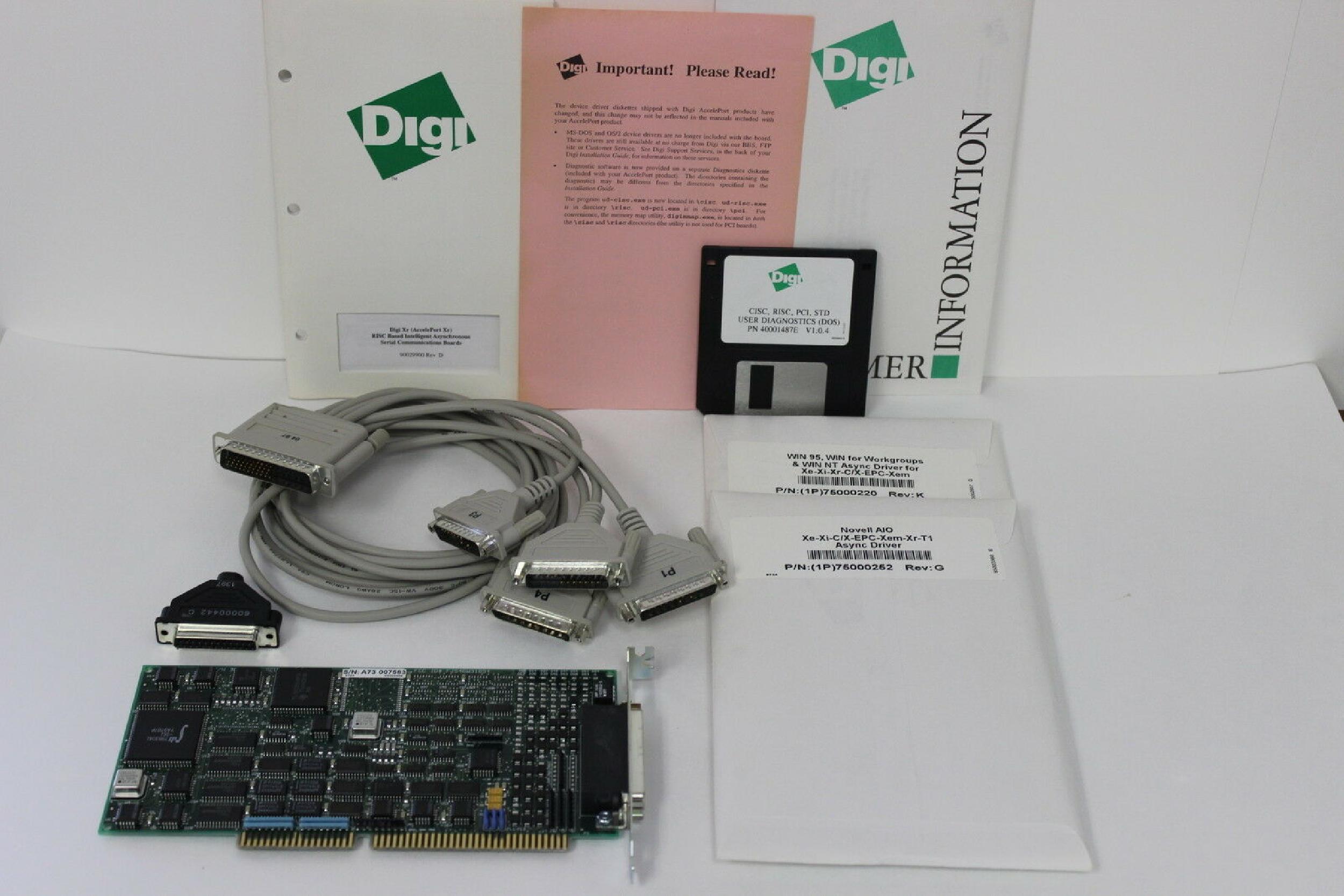 DIGI INTERNATIONAL 70000881 ACCELEPORT 4R-ISA DB25 OPEN BOX WITH CABLES
