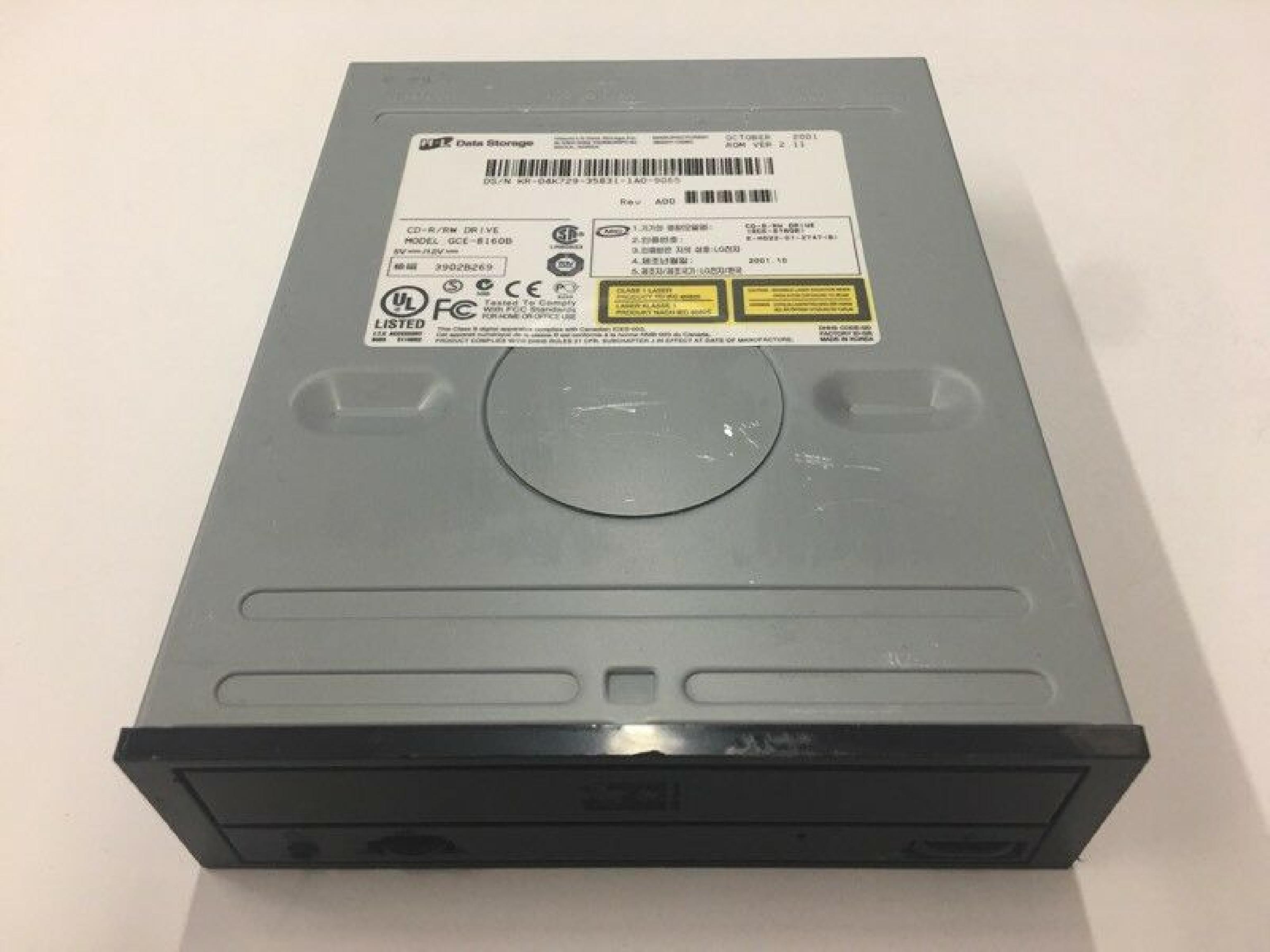 H-L DATA STORAGE / HL DATA STORAGE GCE-8160B 16X10X40X CDRW CD RECORDABLE REWRITABLE DRIVE BLACK BEZEL SCRATCHED CD-R/RW UNIT