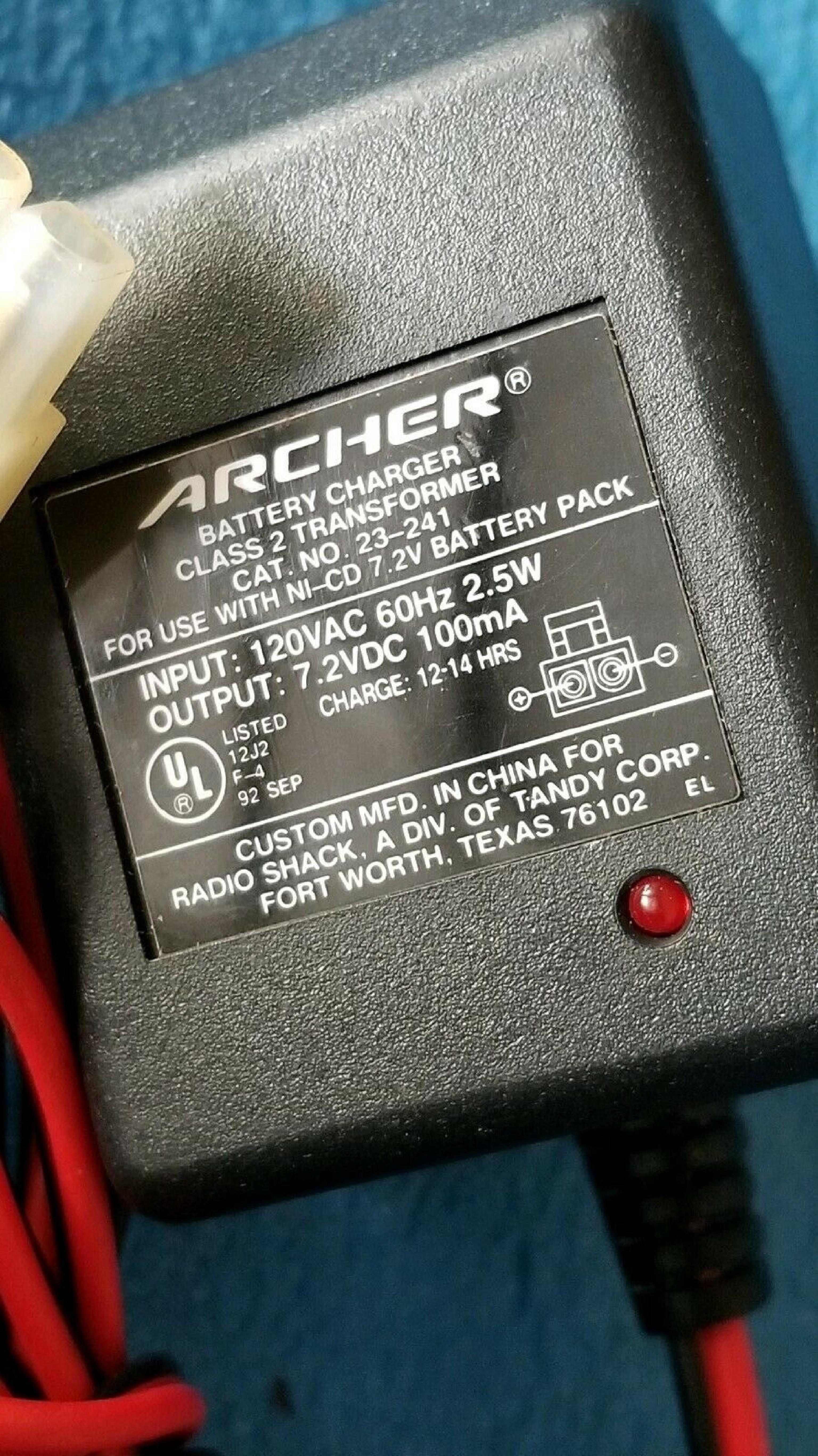 ARCHER 23-241 AC ADAPTER 9V DC 100MA